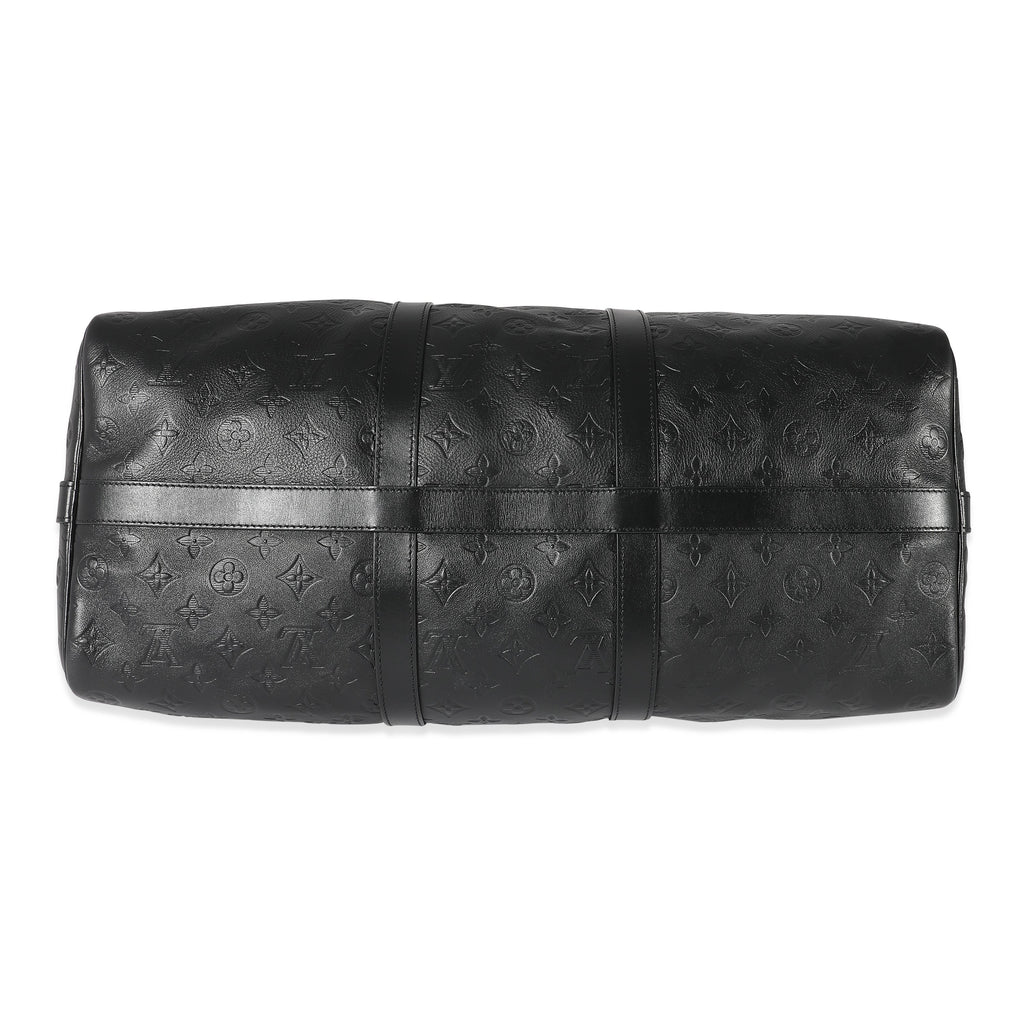 Louis Vuitton Louis Vuitton Black Monogram Shadow Keepall Bandoulière 50