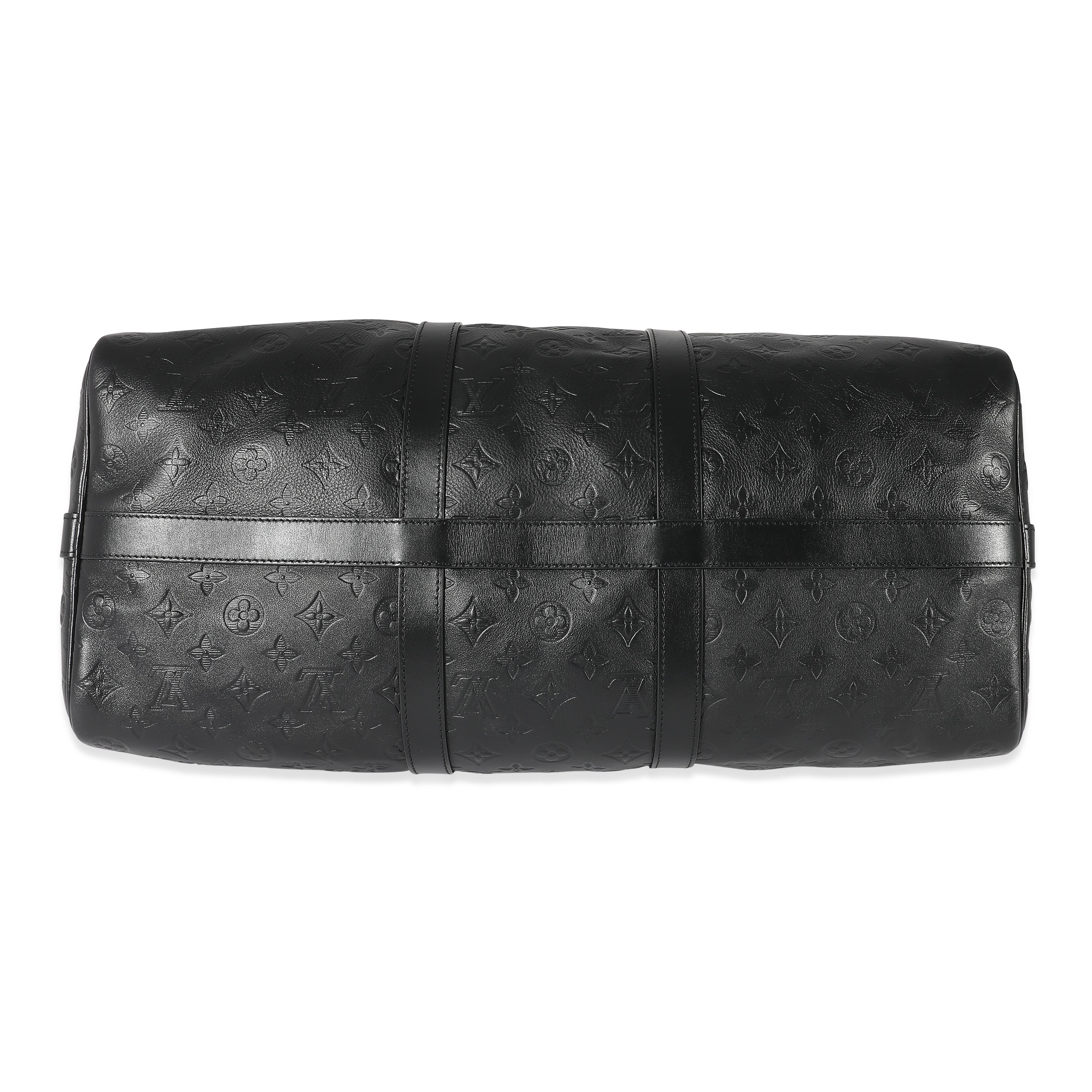 Louis Vuitton Louis Vuitton Black Monogram Shadow Keepall Bandoulière 50
