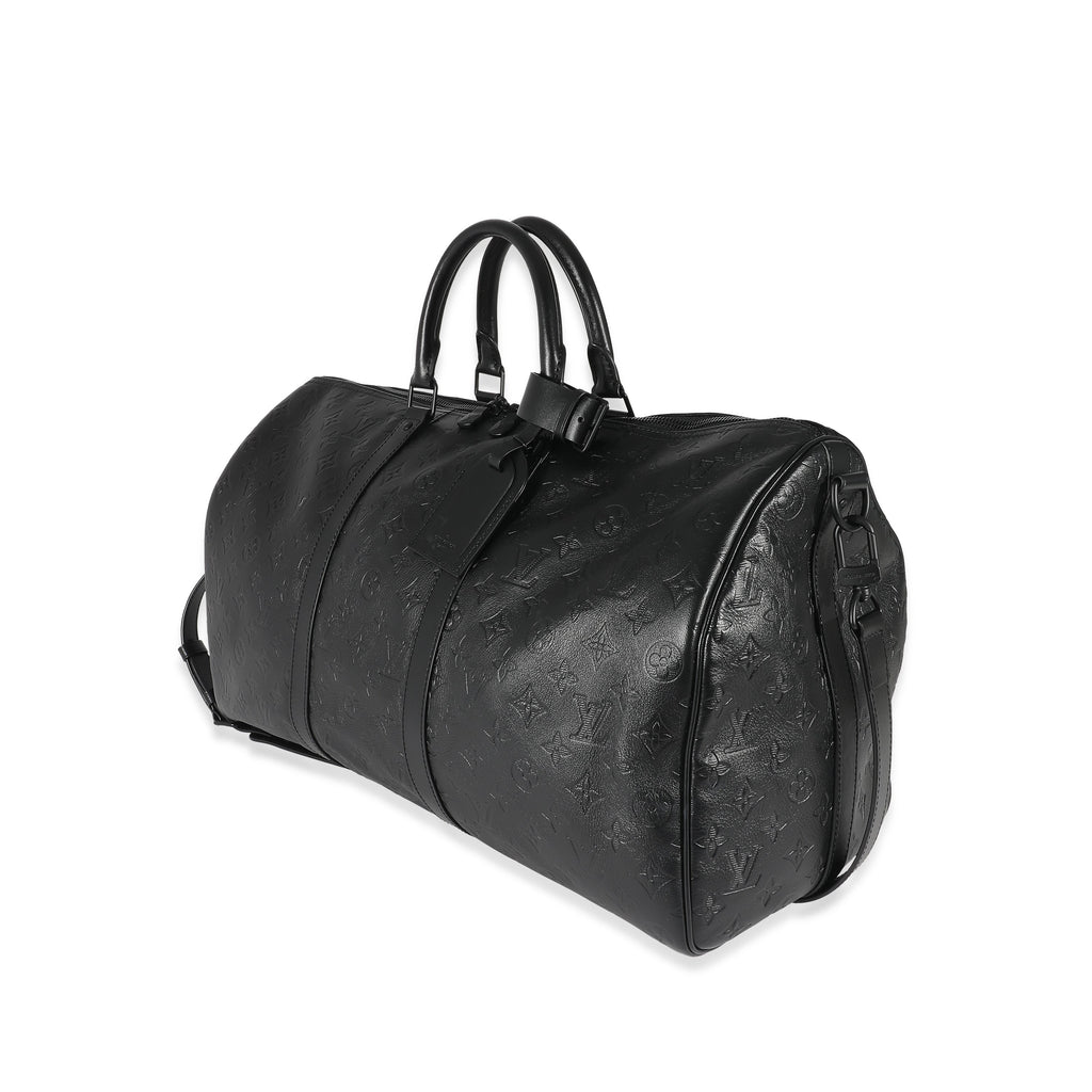 Louis Vuitton Louis Vuitton Black Monogram Shadow Keepall Bandoulière 50