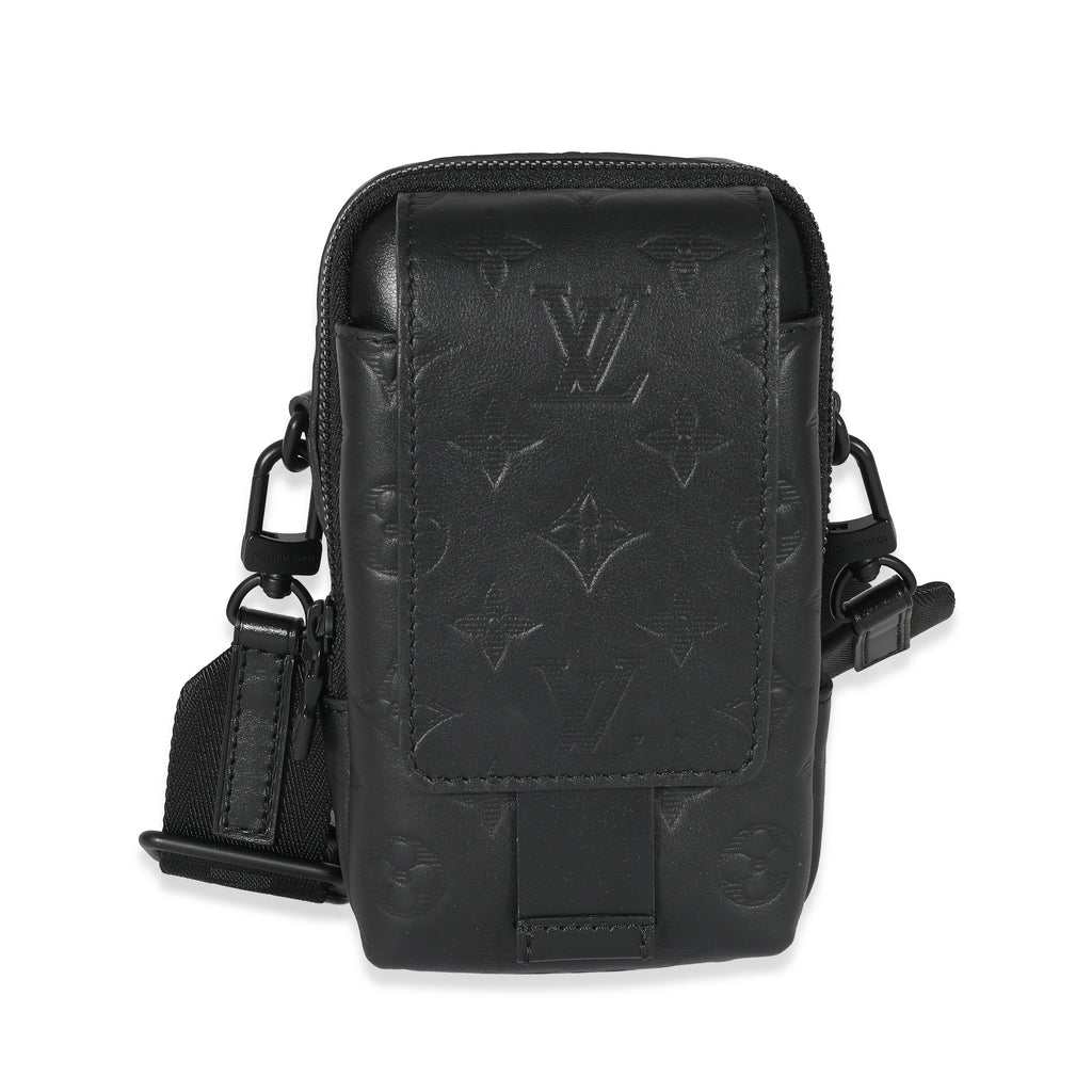 Louis Vuitton Louis Vuitton Black Monogram Shadow Double Phone Pouch NM
