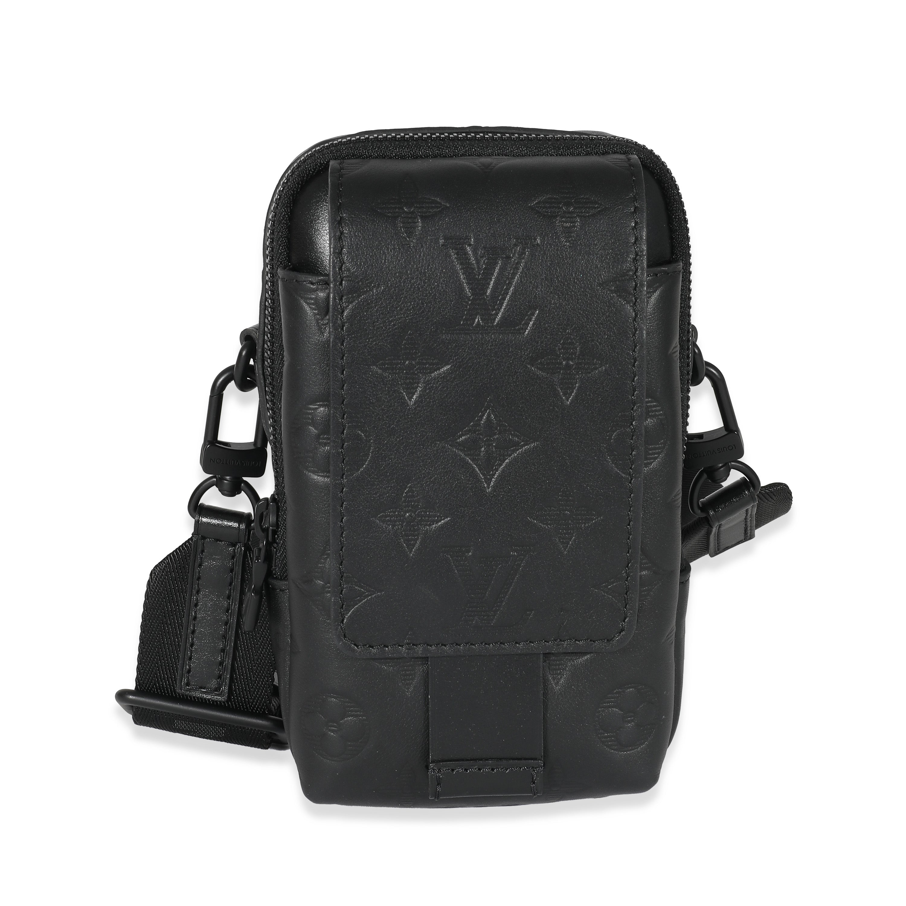 Louis Vuitton Louis Vuitton Black Monogram Shadow Double Phone Pouch NM