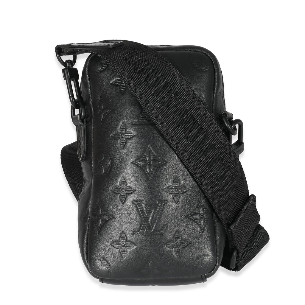 Louis Vuitton Louis Vuitton Black Monogram Shadow Double Phone Pouch NM