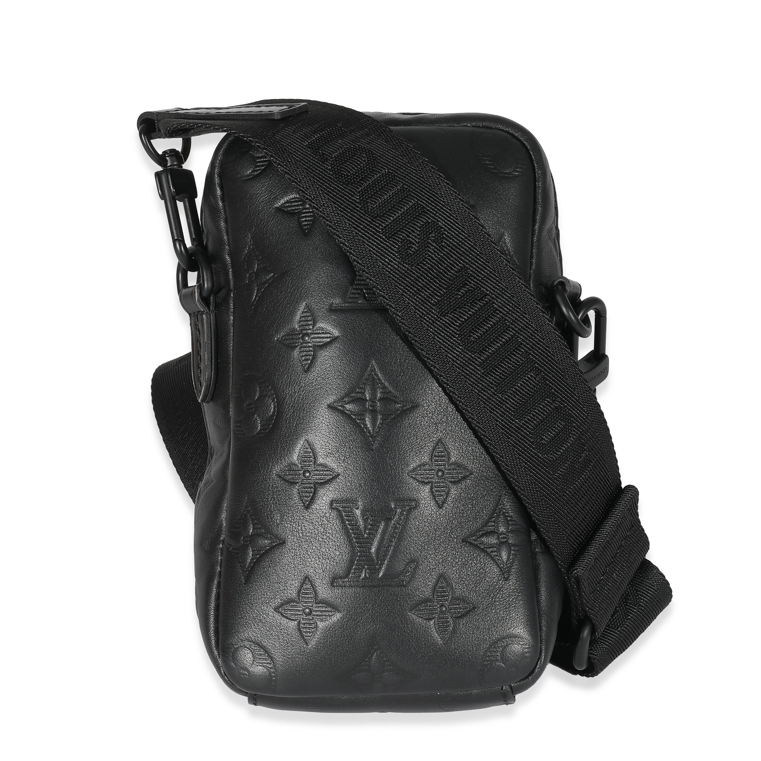 Louis Vuitton Louis Vuitton Black Monogram Shadow Double Phone Pouch NM