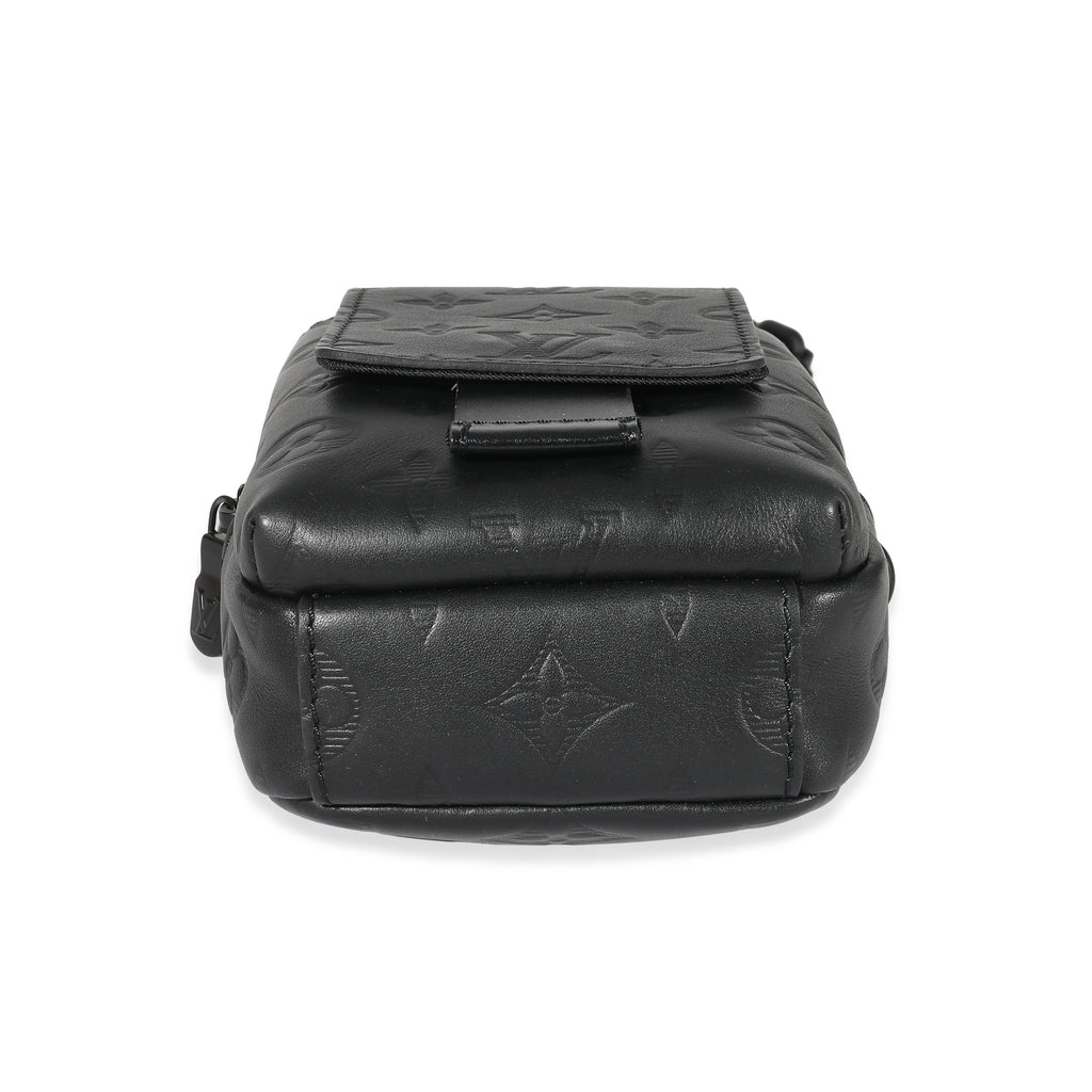 Louis Vuitton Louis Vuitton Black Monogram Shadow Double Phone Pouch NM