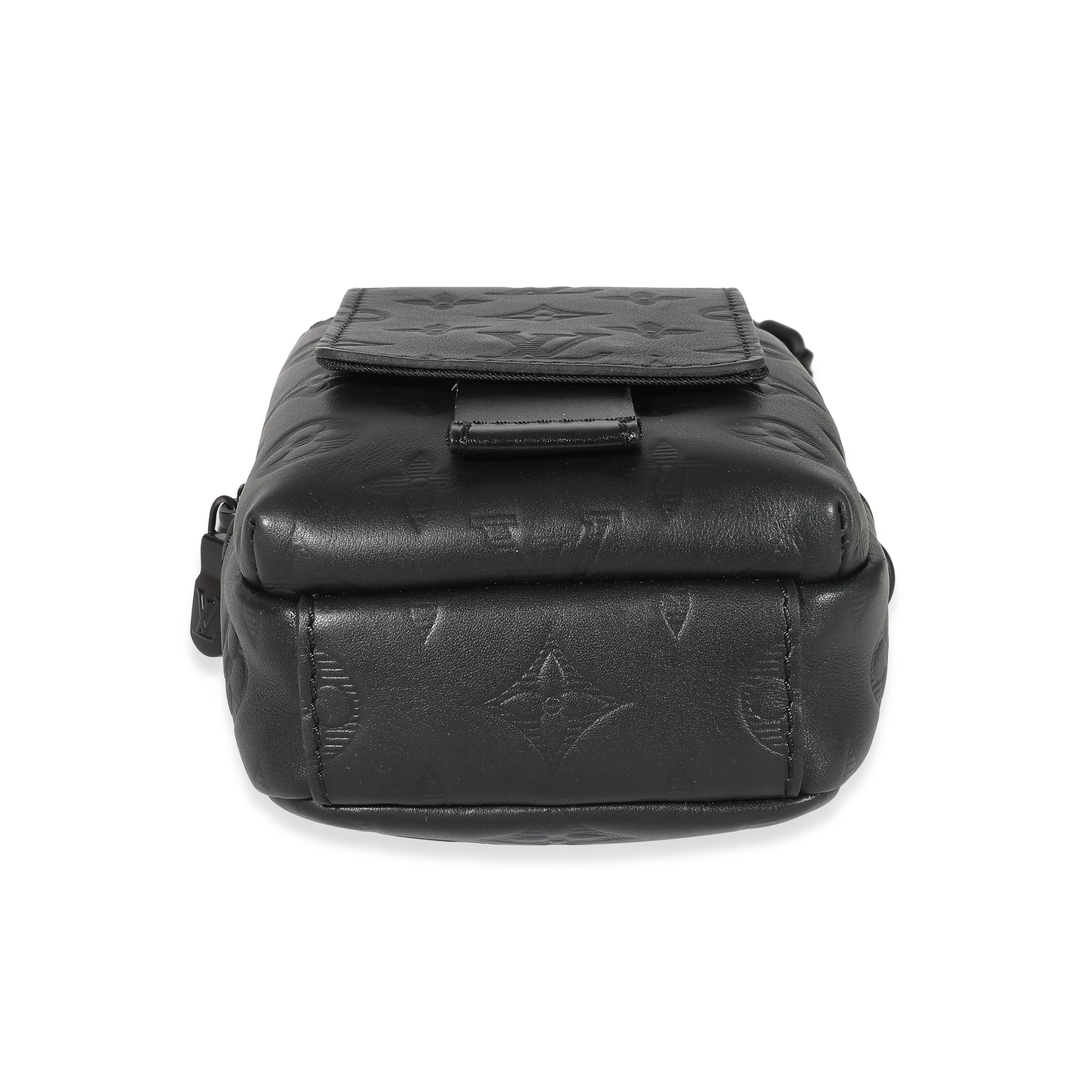 Louis Vuitton Louis Vuitton Black Monogram Shadow Double Phone Pouch NM