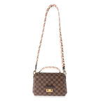 Louis Vuitton Louis Vuitton Cream Pink Damier Ebene Canvas Braided Croisette