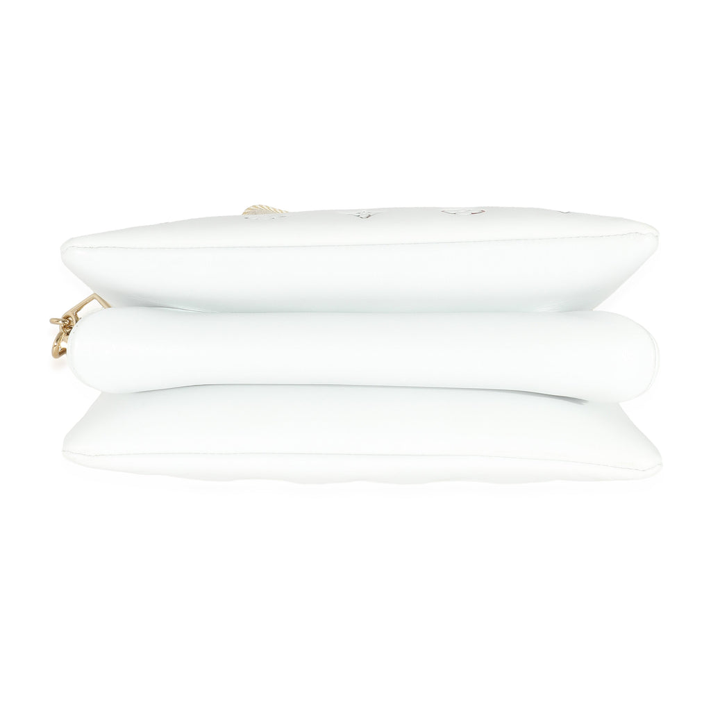 Louis Vuitton Louis Vuitton Cream Monogram Embossed Puffy Lambskin LV Garden Coussin PM