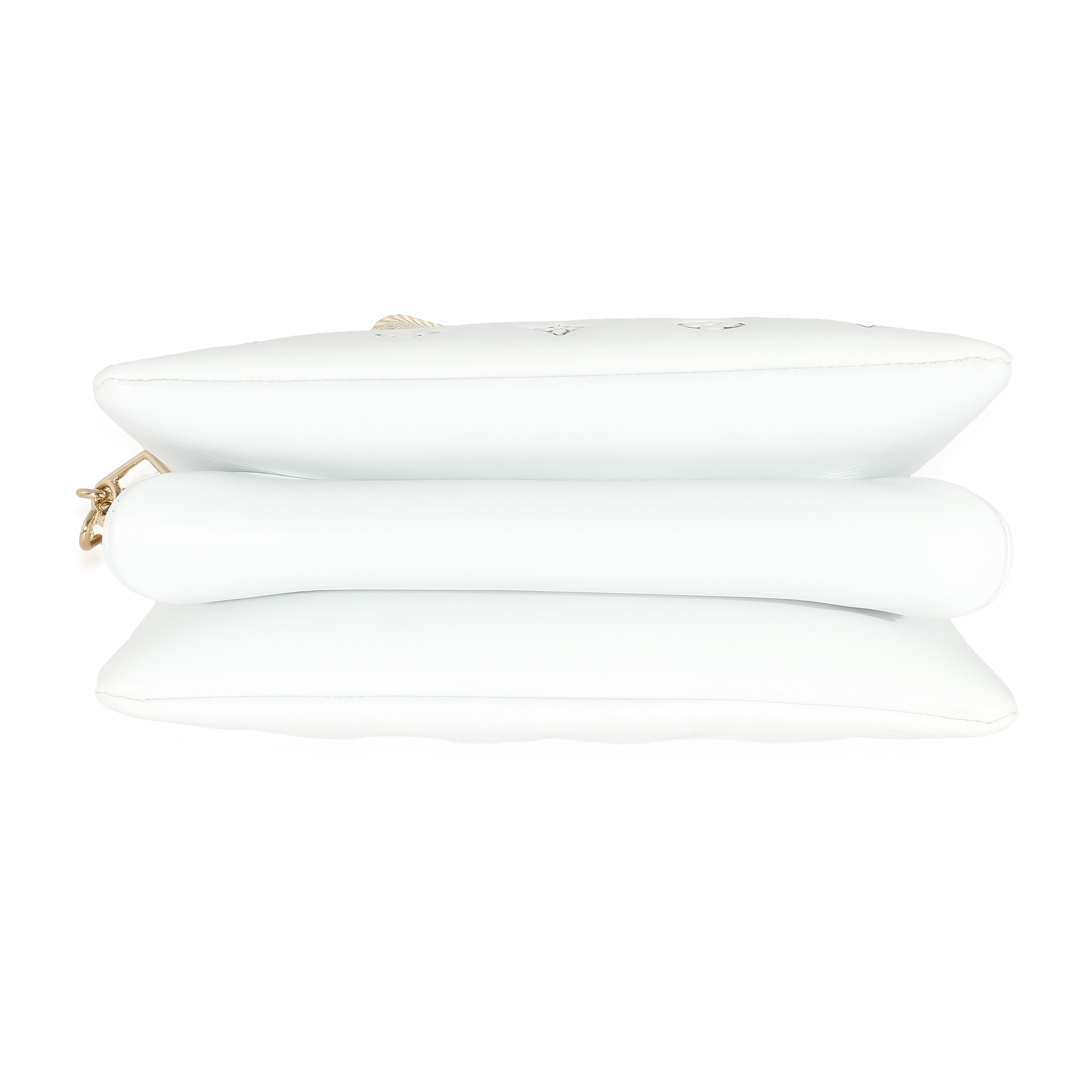 Louis Vuitton Louis Vuitton Cream Monogram Embossed Puffy Lambskin LV Garden Coussin PM