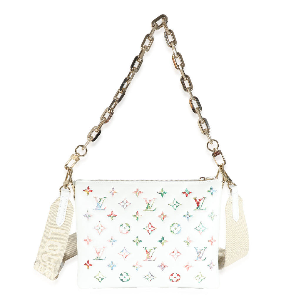 Louis Vuitton Louis Vuitton Cream Monogram Embossed Puffy Lambskin LV Garden Coussin PM