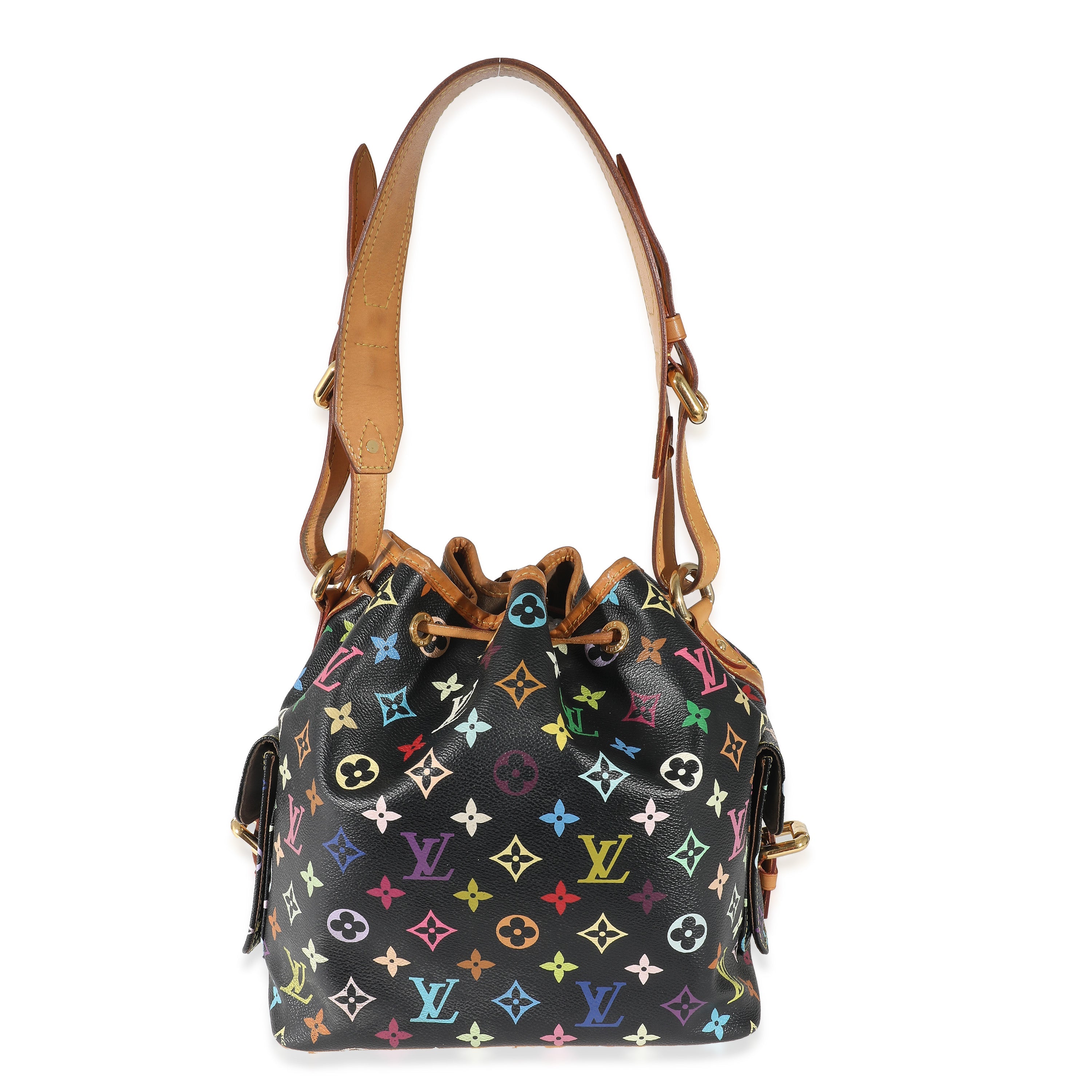 Louis Vuitton Louis Vuitton x Takashi Murakami Black Monogram Multicolore Canvas Petit Noé