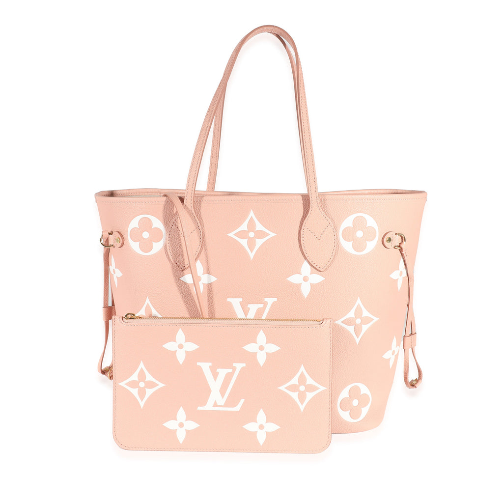 Louis Vuitton Louis Vuitton Rose Trianon Crème Bicolor Monogram Empreinte Neverfull MM