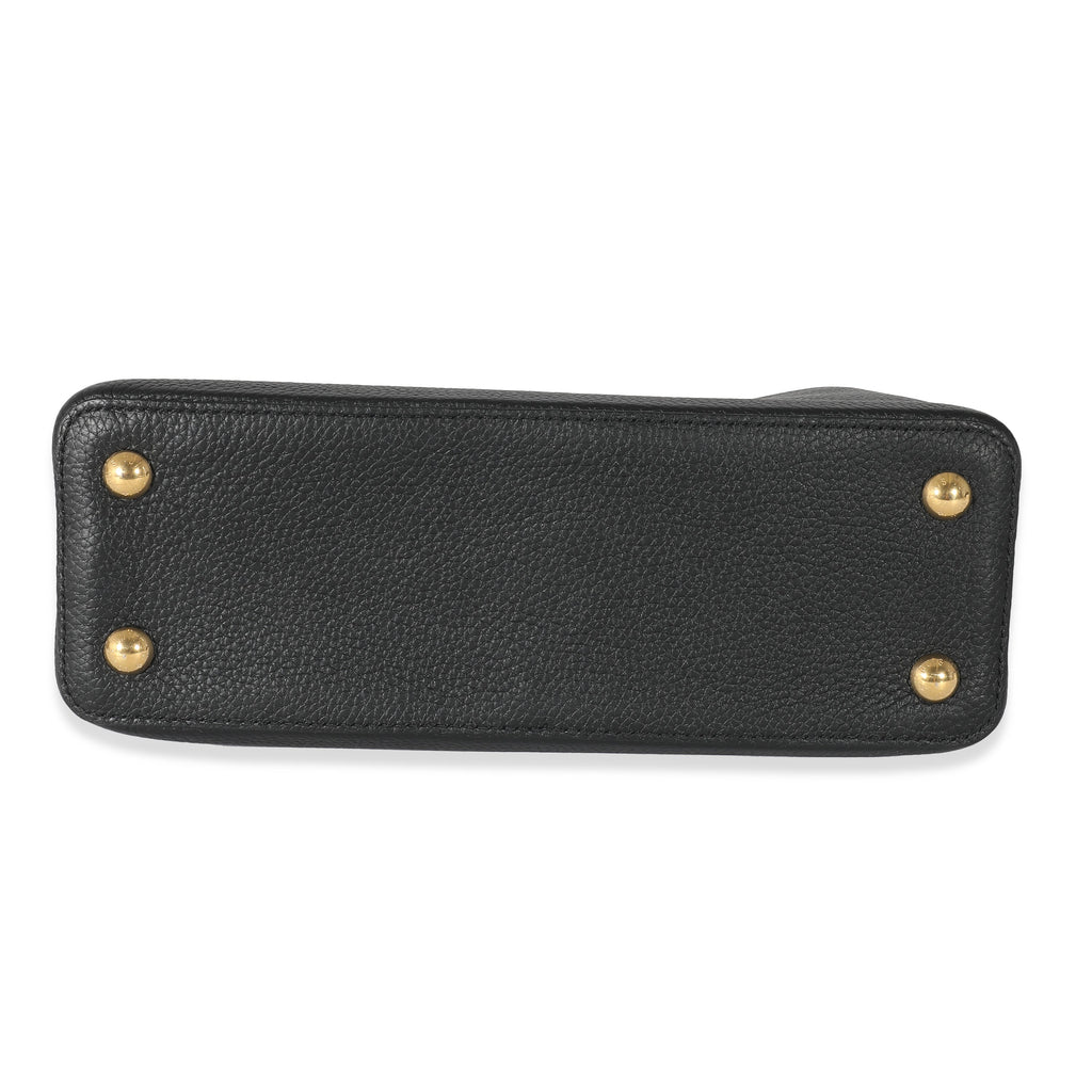 Louis Vuitton Louis Vuitton Black Rose Berlingot Taurillon Leather Capucines MM