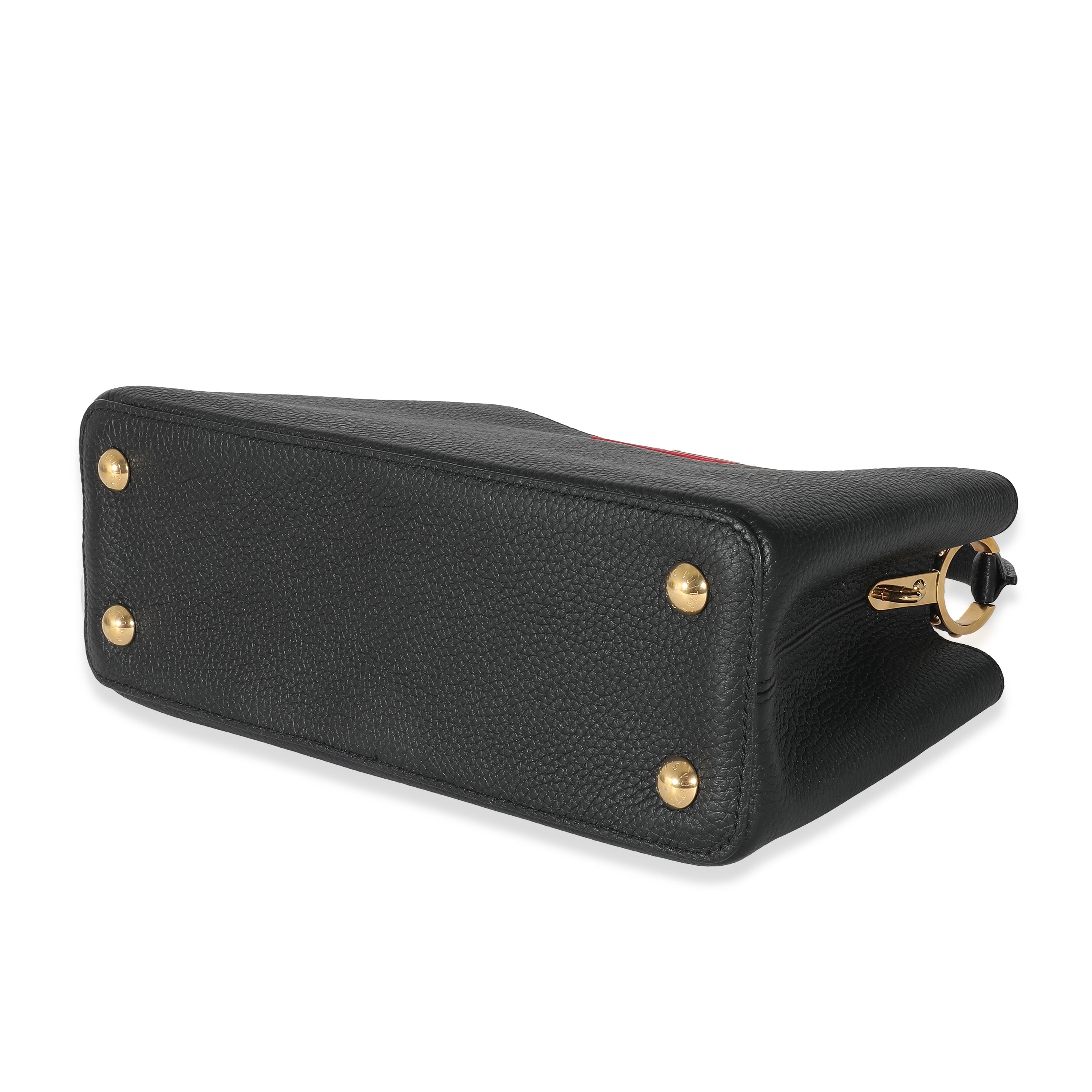Louis Vuitton Louis Vuitton Black Rose Berlingot Taurillon Leather Capucines MM