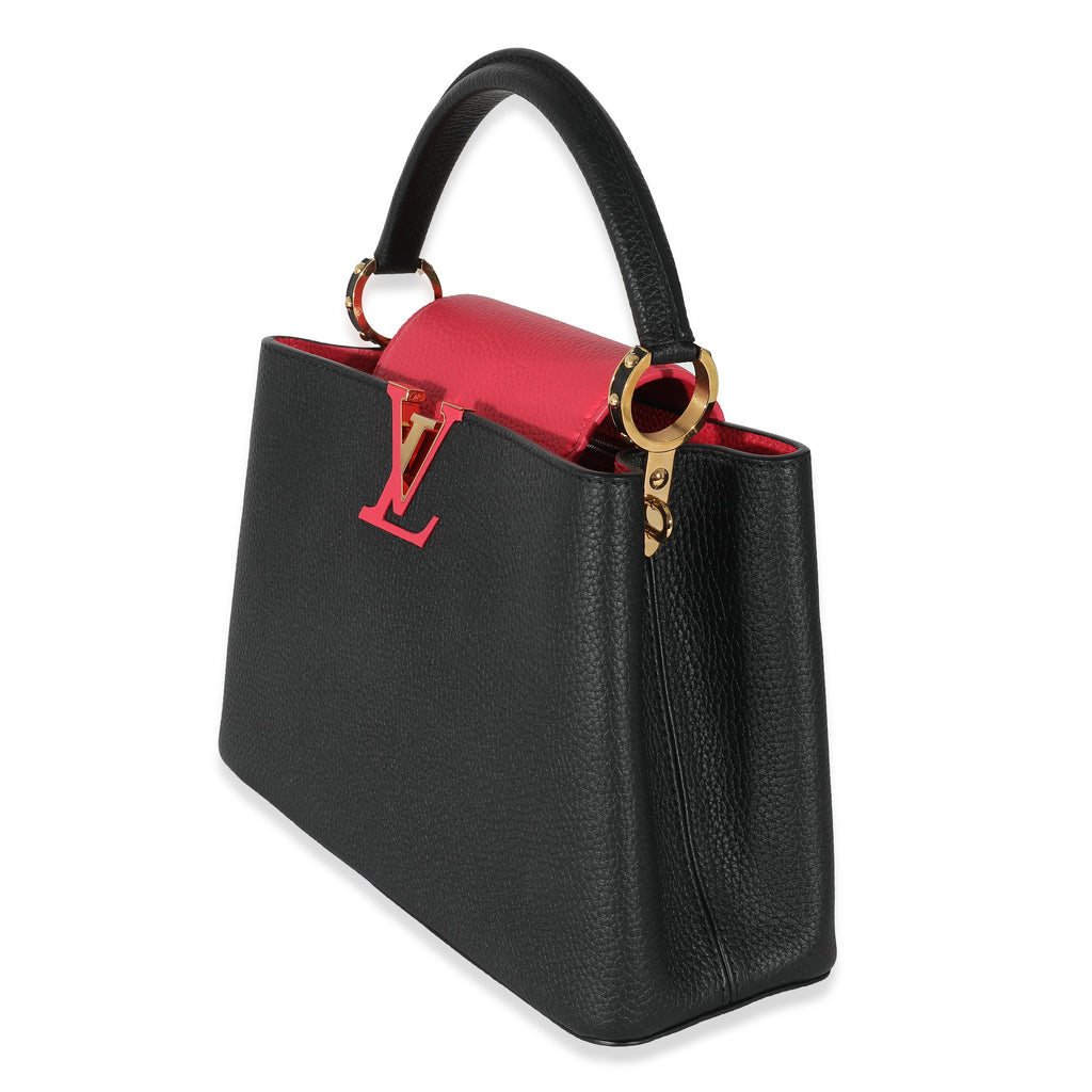 Louis Vuitton Louis Vuitton Black Rose Berlingot Taurillon Leather Capucines MM