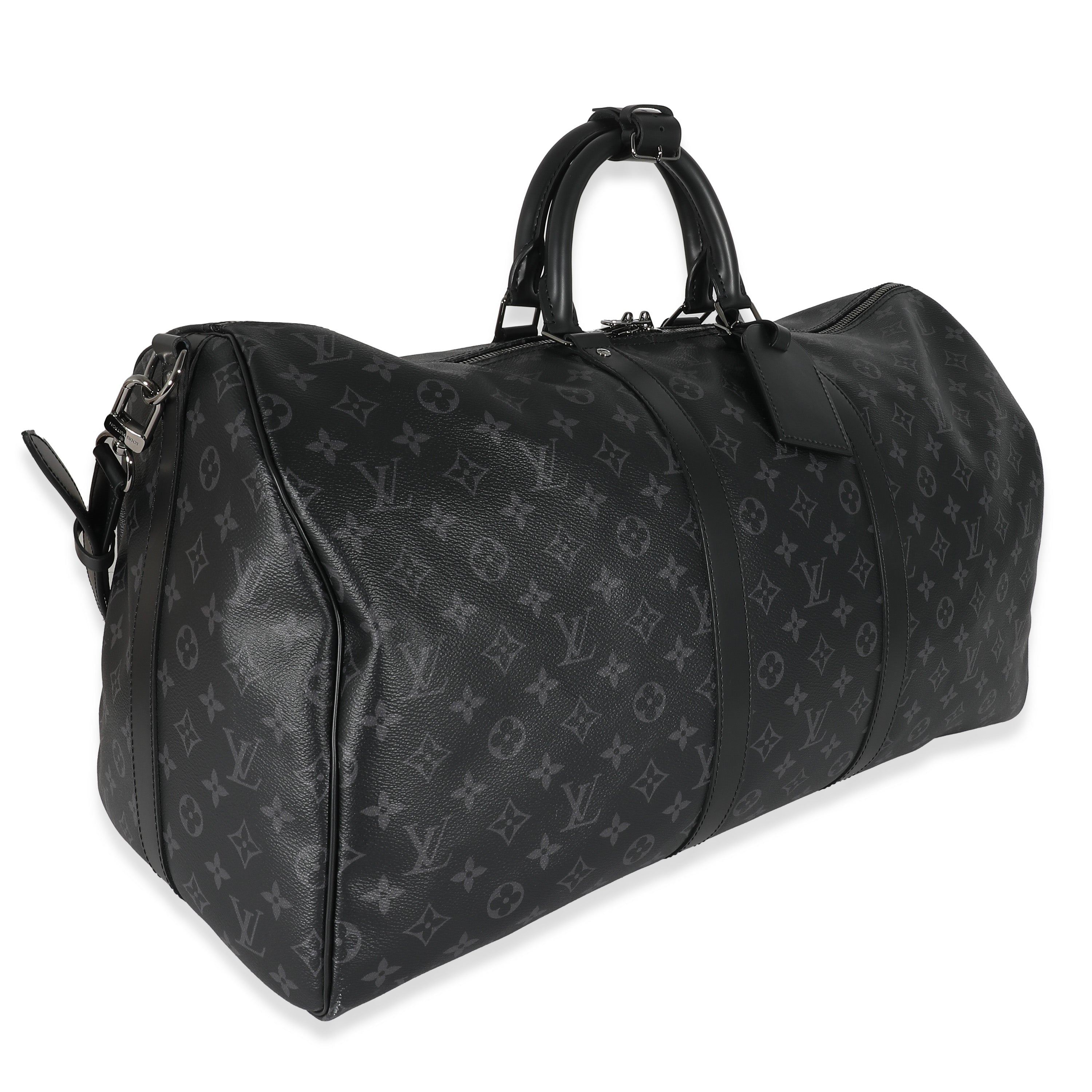 Louis Vuitton Louis Vuitton Monogram Eclipse Canvas Keepall Bandouliere 55