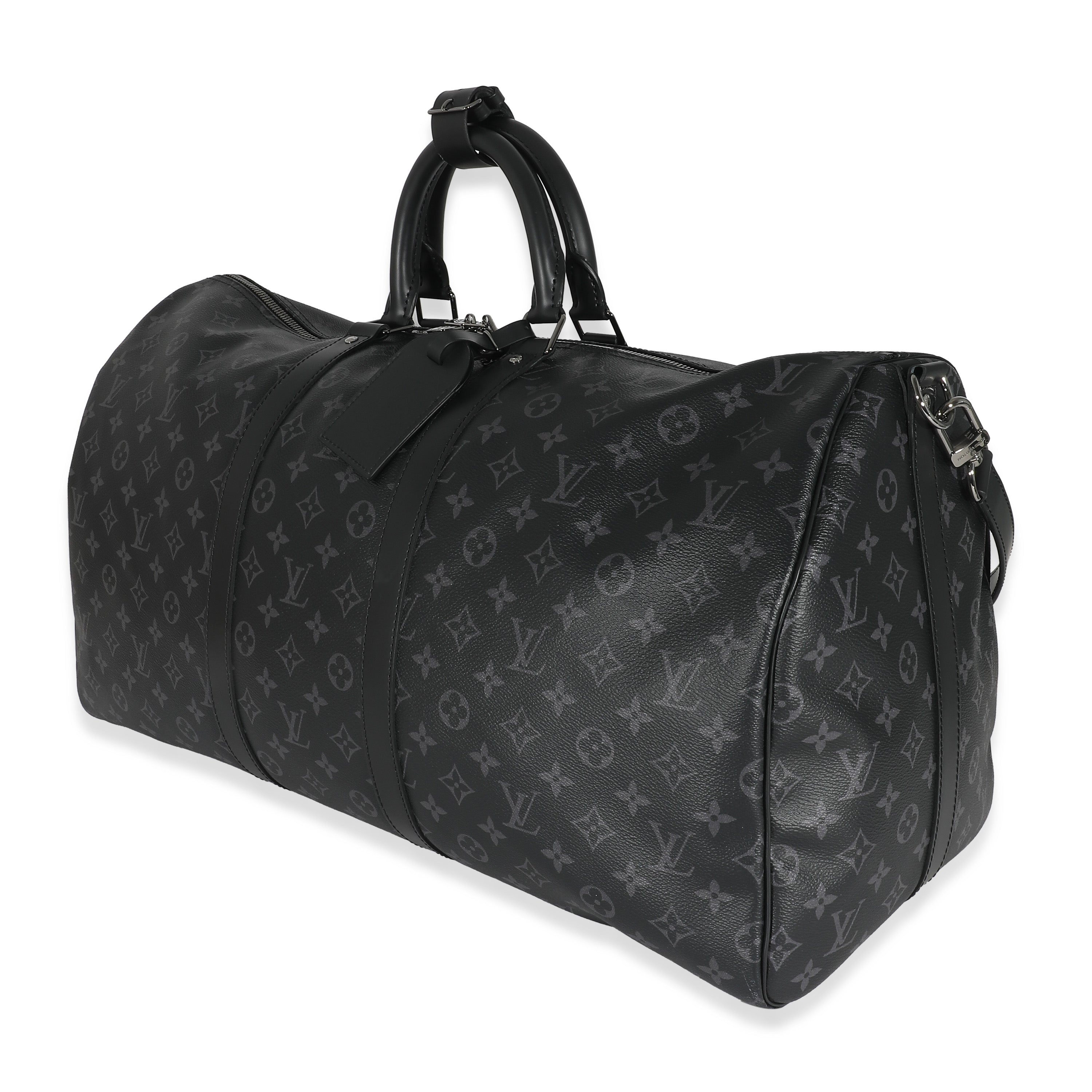 Louis Vuitton Louis Vuitton Monogram Eclipse Canvas Keepall Bandouliere 55