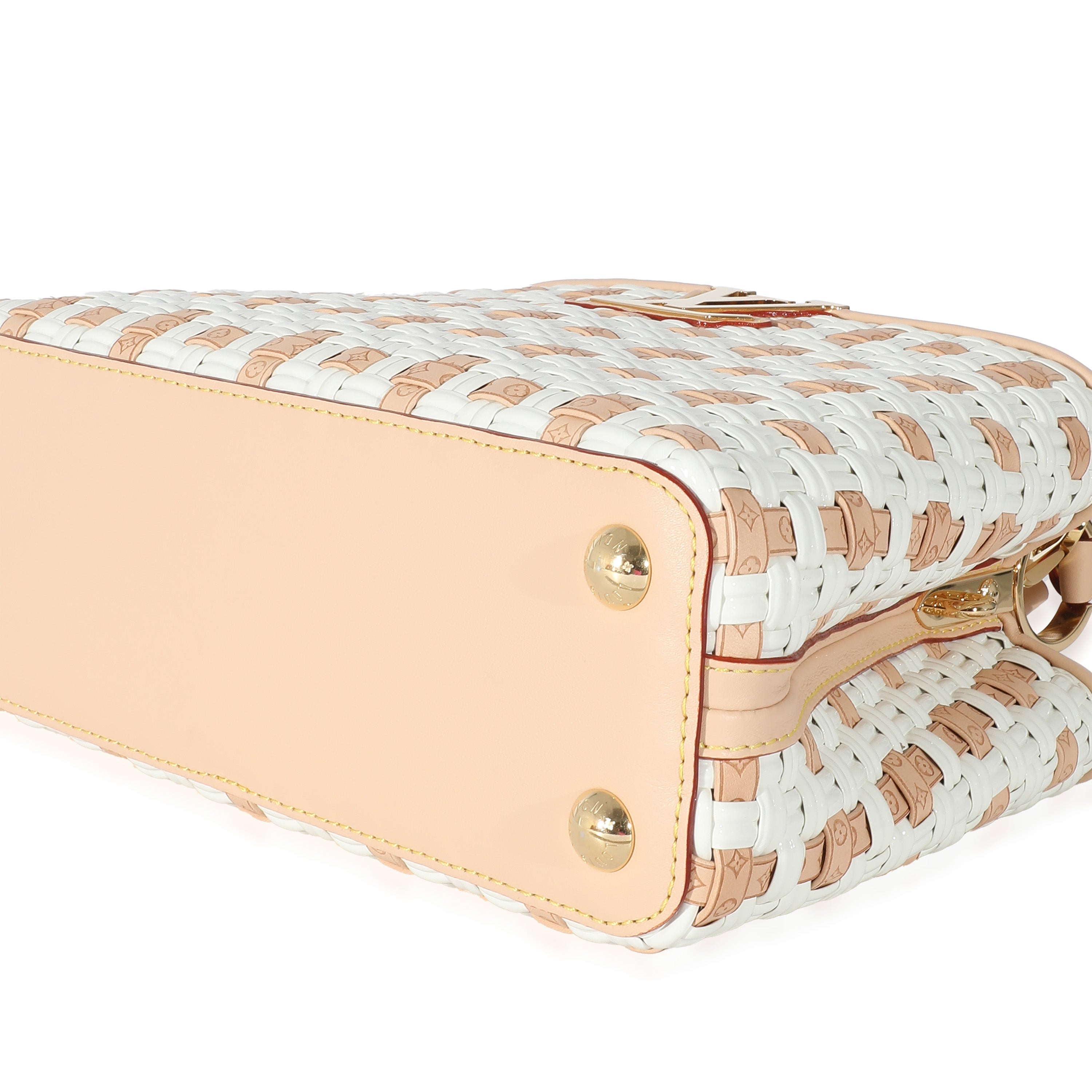 Louis Vuitton White Monogram Wicker Woven LV Heavenly Capucines BB