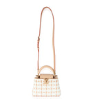 Louis Vuitton White Monogram Wicker Woven LV Heavenly Capucines BB