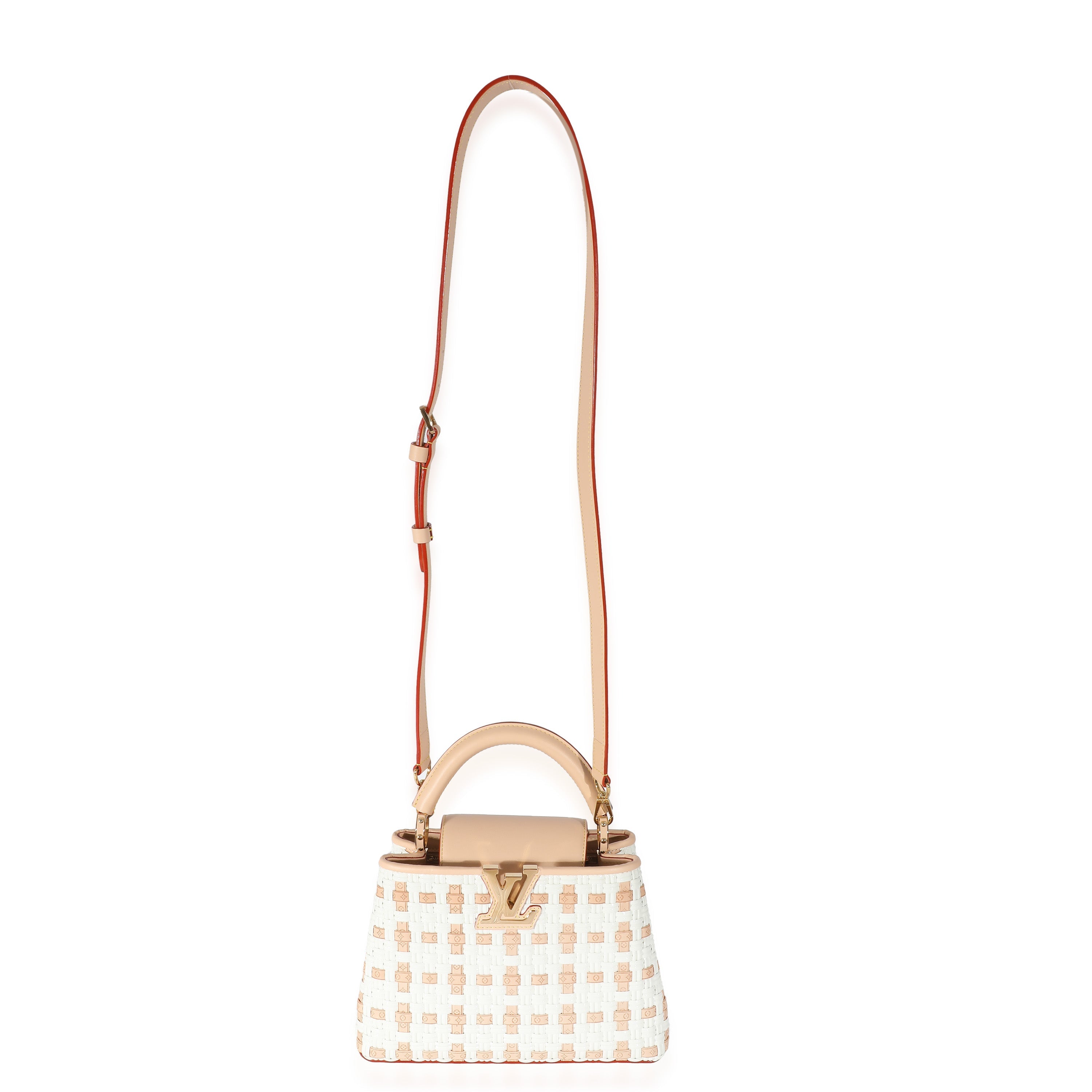 Louis Vuitton White Monogram Wicker Woven LV Heavenly Capucines BB