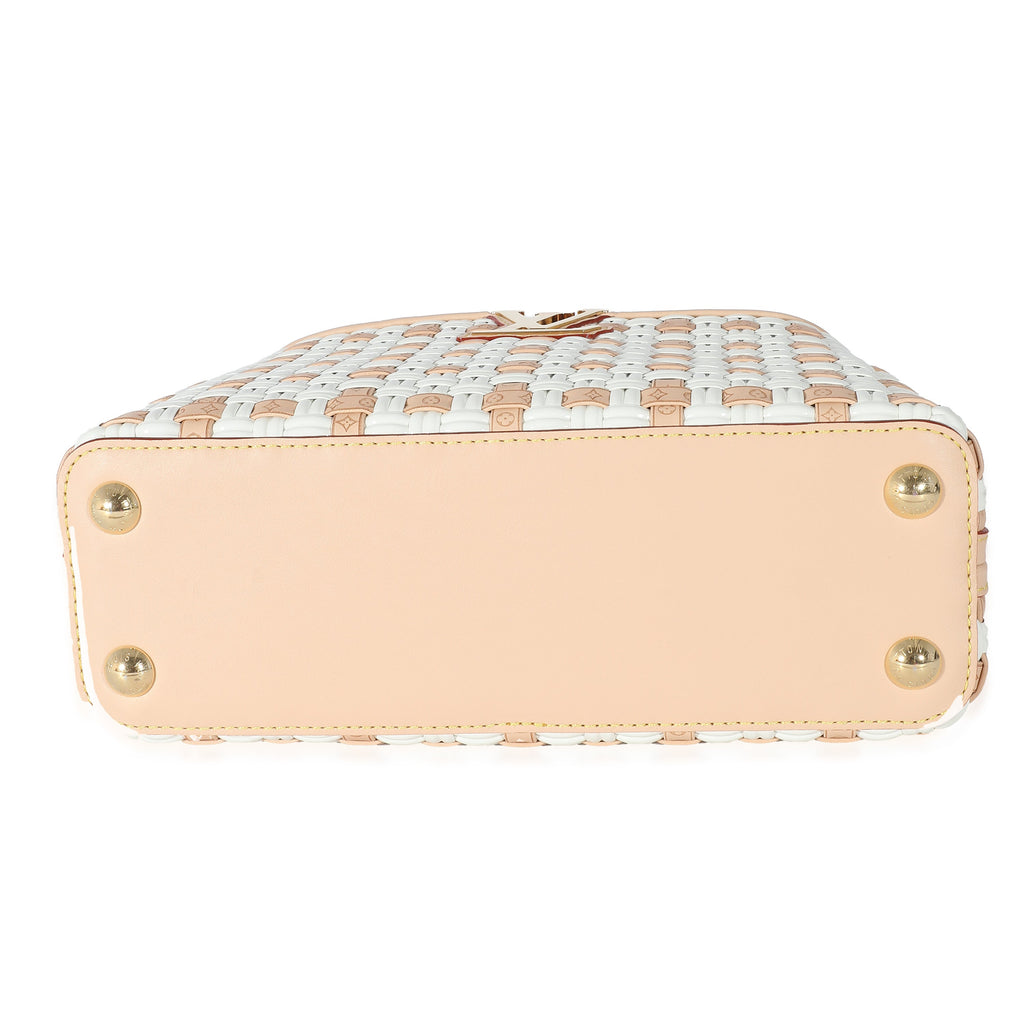 Louis Vuitton White Monogram Wicker Woven LV Heavenly Capucines BB