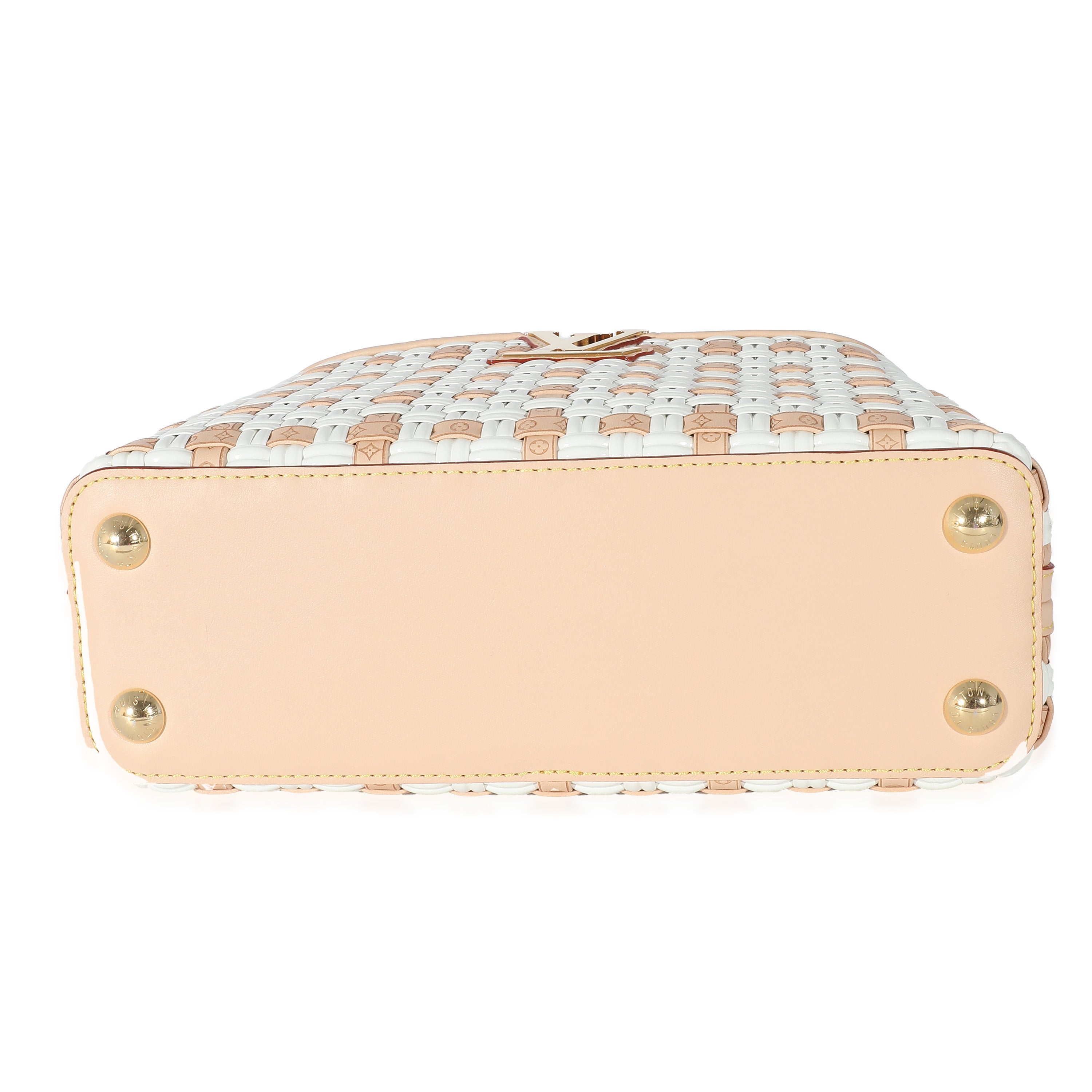 Louis Vuitton White Monogram Wicker Woven LV Heavenly Capucines BB