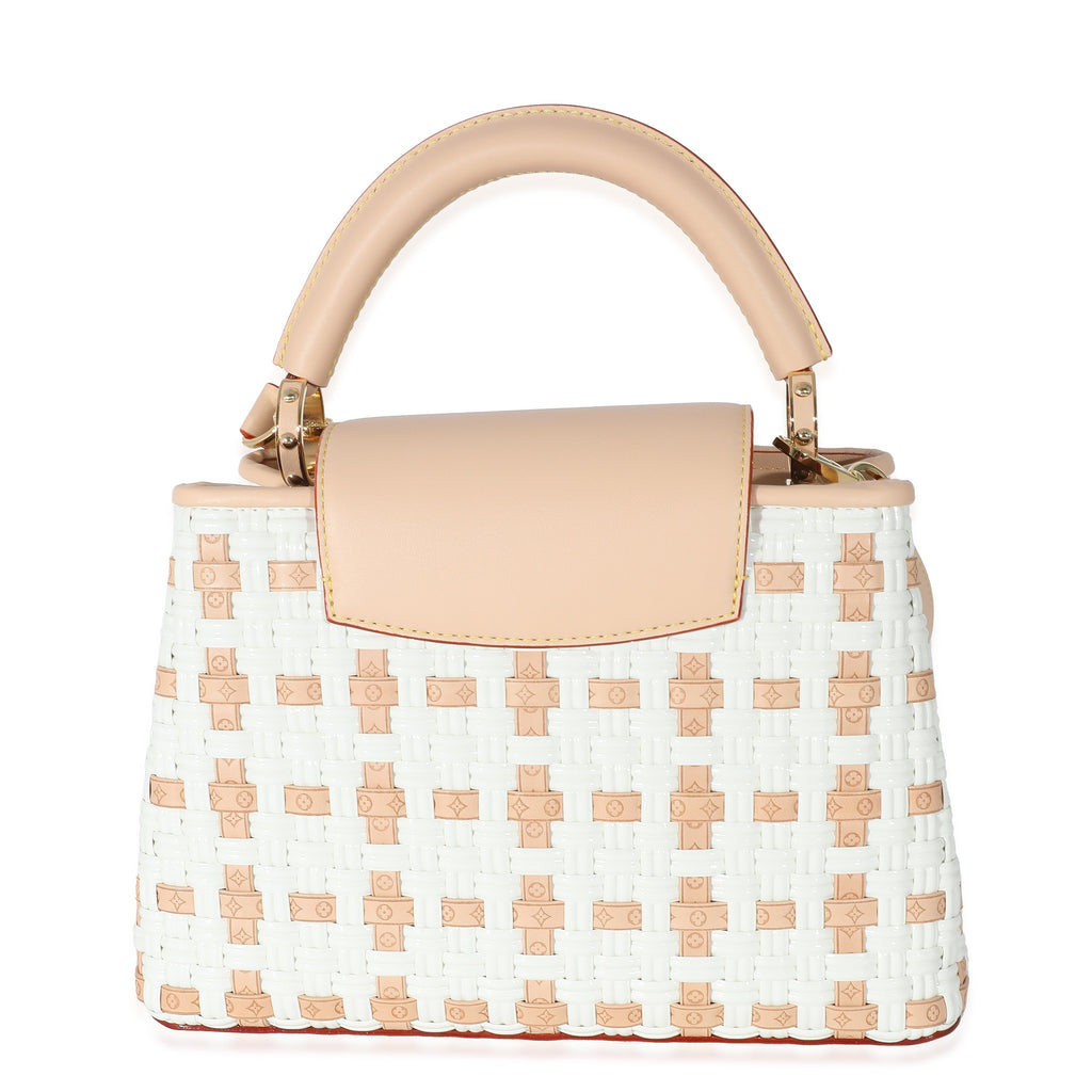 Louis Vuitton White Monogram Wicker Woven LV Heavenly Capucines BB