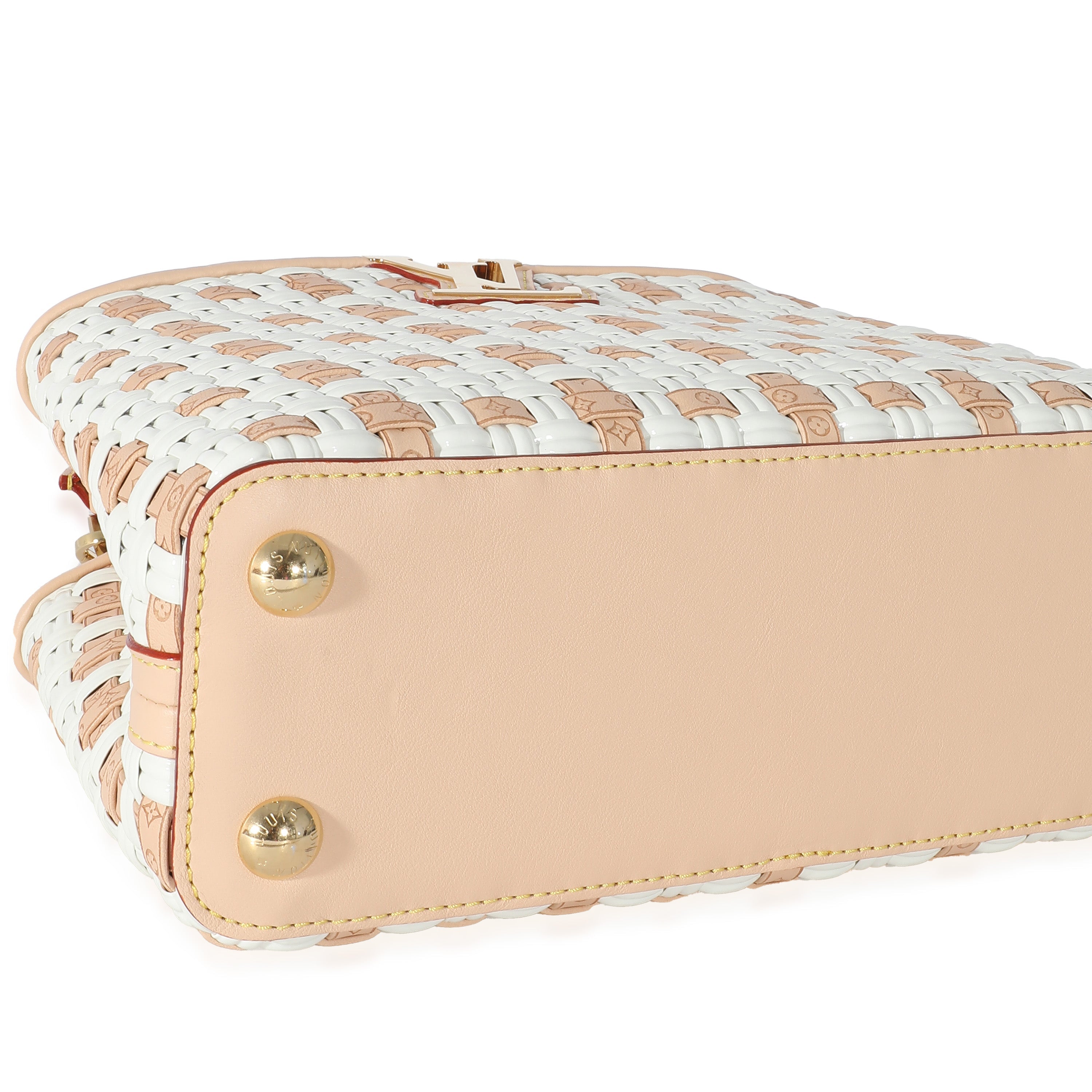 Louis Vuitton White Monogram Wicker Woven LV Heavenly Capucines BB