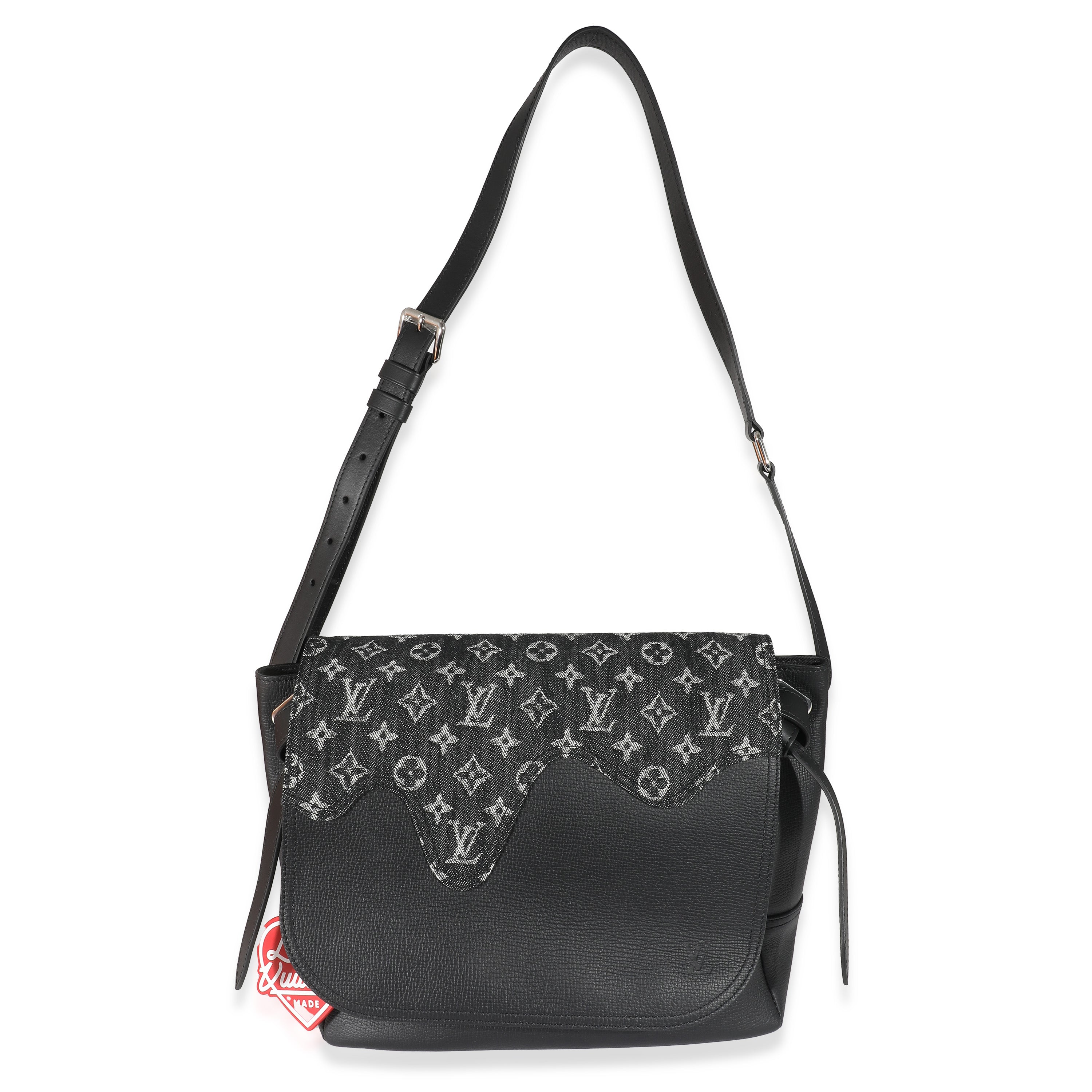 Louis Vuitton x Nigo Black Monogram Denim Taurillon Besace Tokyo Messenger