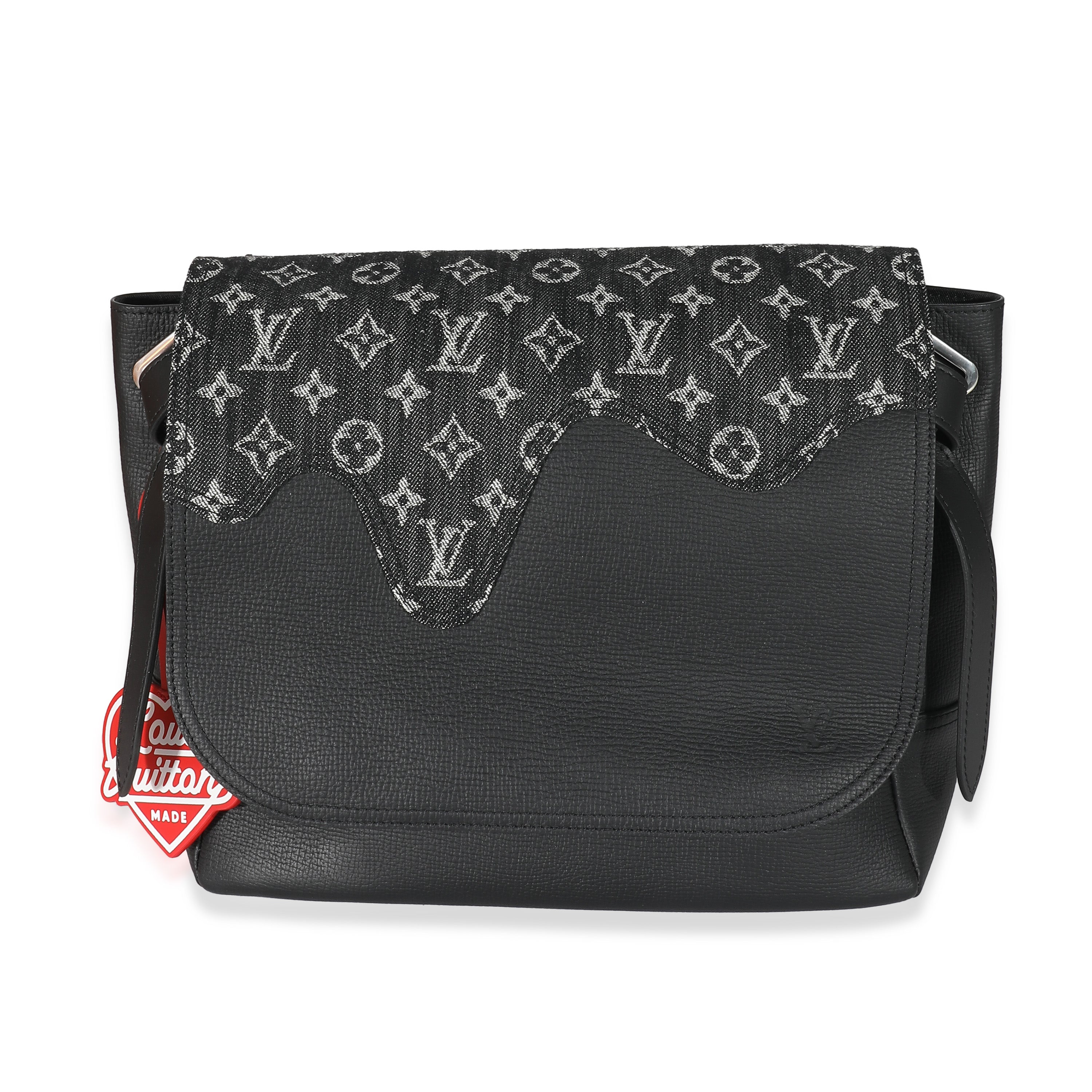 Louis Vuitton x Nigo Black Monogram Denim Taurillon Besace Tokyo Messenger