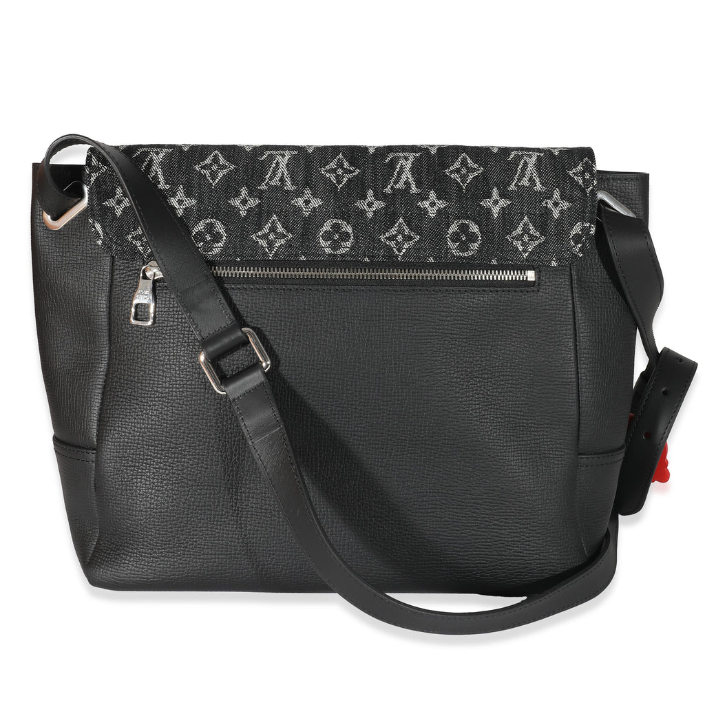 Louis Vuitton x Nigo Black Monogram Denim Taurillon Besace Tokyo Messenger