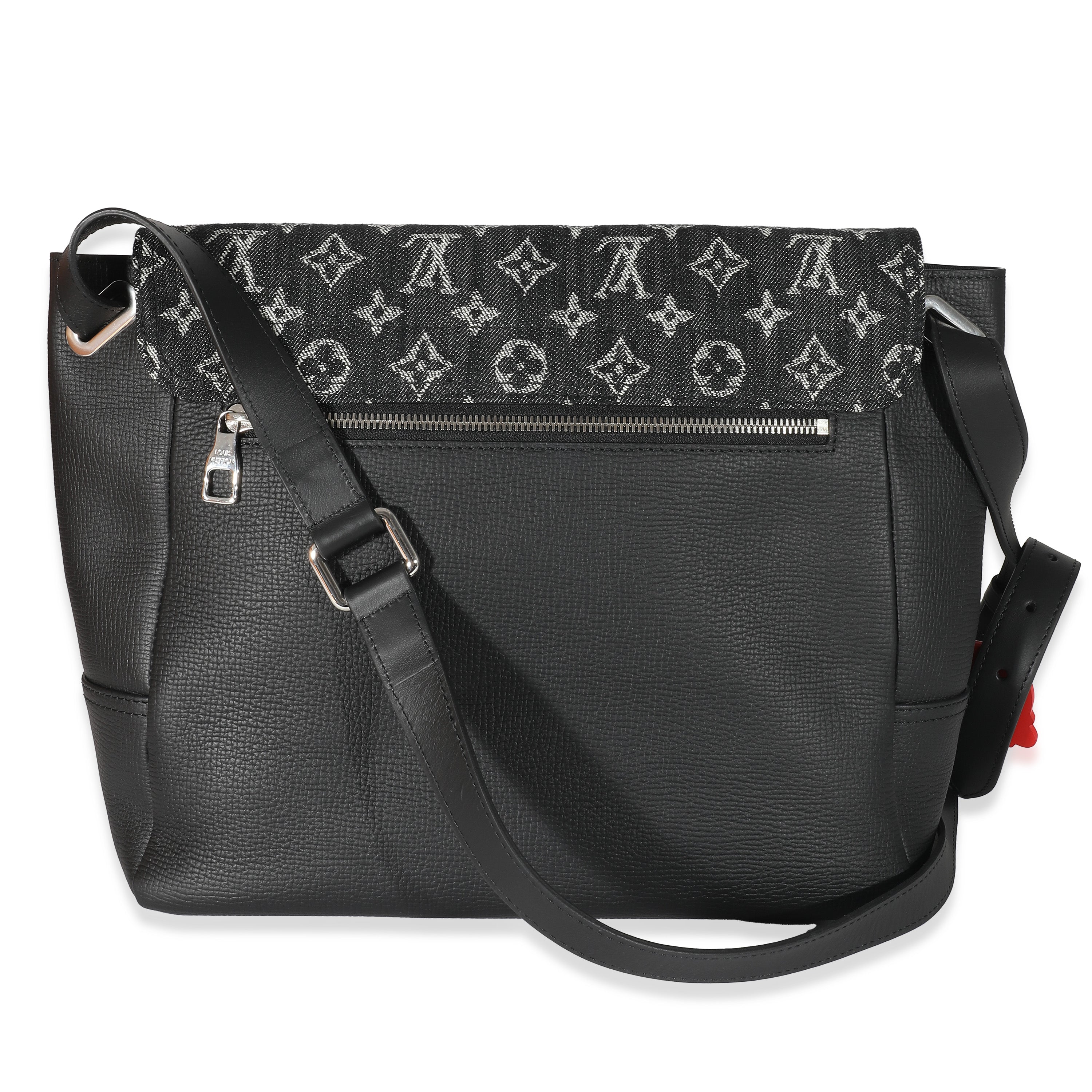 Louis Vuitton x Nigo Black Monogram Denim Taurillon Besace Tokyo Messenger