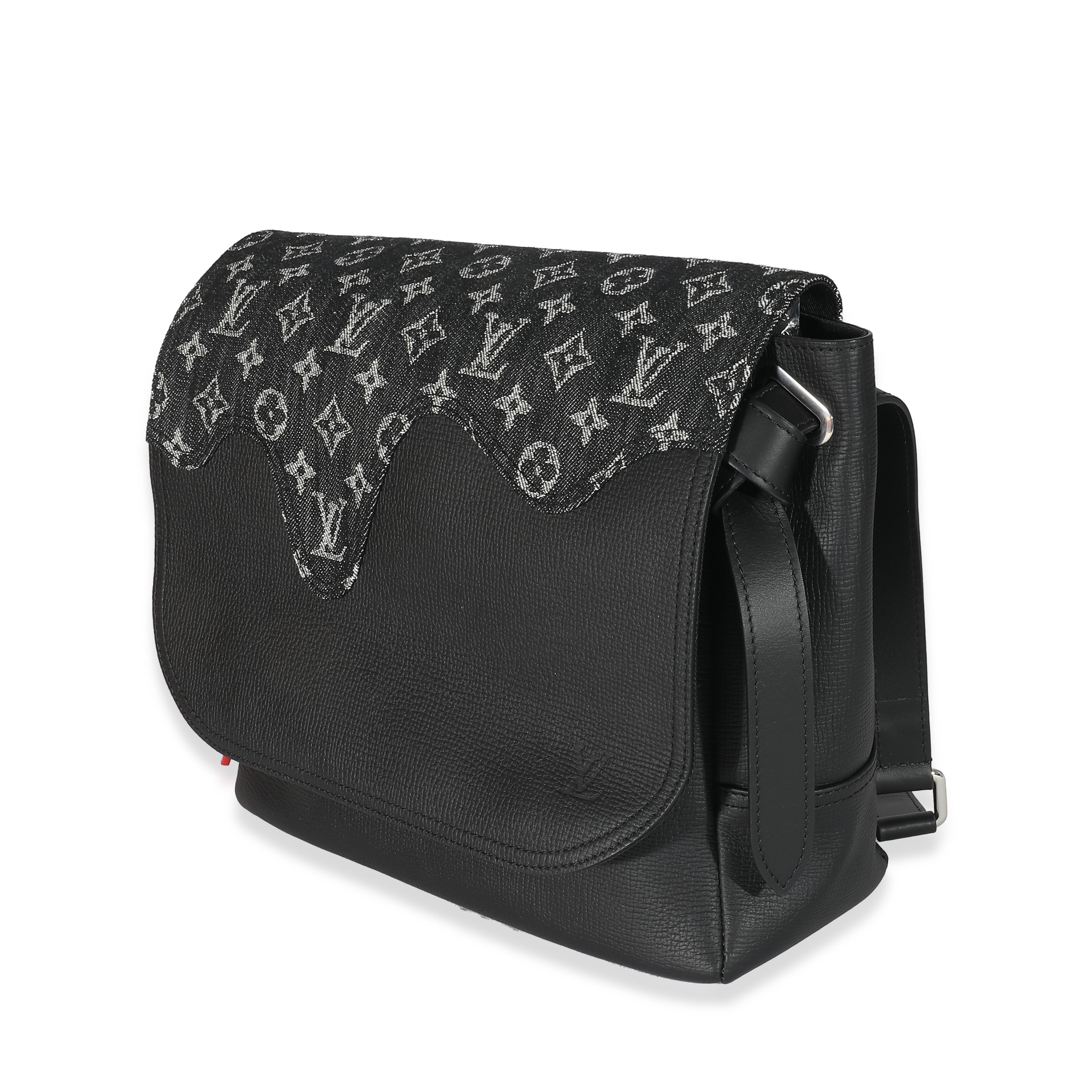 Louis Vuitton x Nigo Black Monogram Denim Taurillon Besace Tokyo Messenger