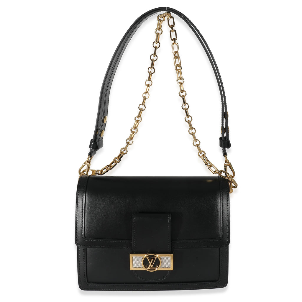Louis Vuitton Louis Vuitton Black Smooth Leather Dauphine MM