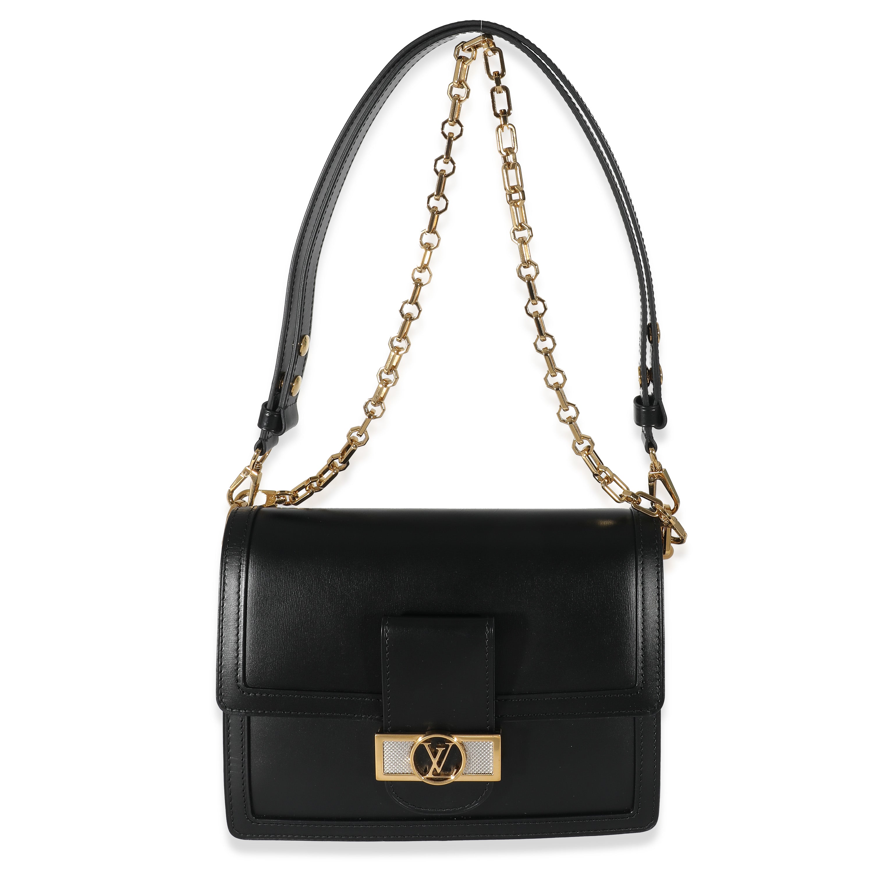 Louis Vuitton Louis Vuitton Black Smooth Leather Dauphine MM