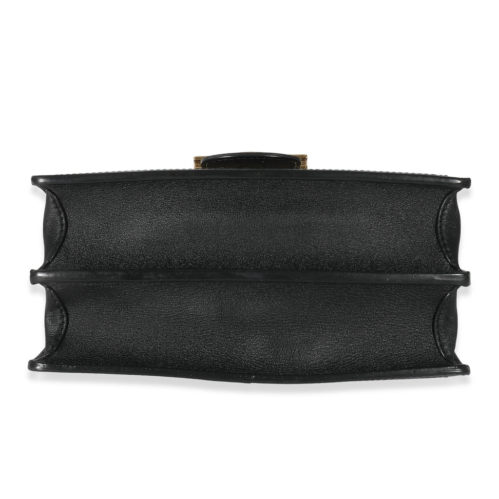 Louis Vuitton Louis Vuitton Black Smooth Leather Dauphine MM