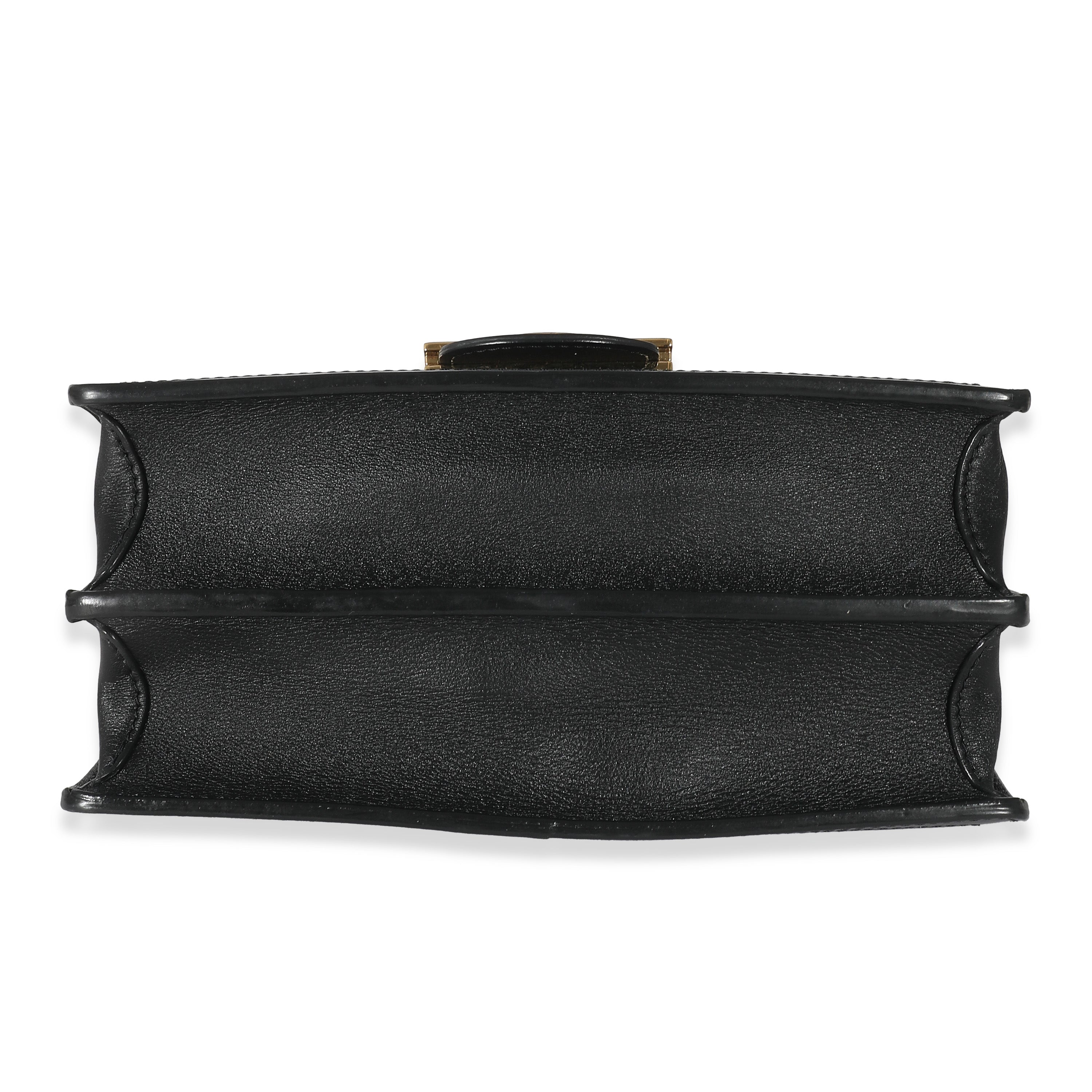 Louis Vuitton Louis Vuitton Black Smooth Leather Dauphine MM