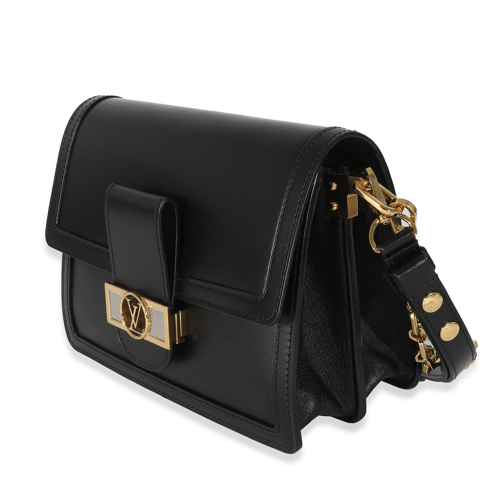 Louis Vuitton Louis Vuitton Black Smooth Leather Dauphine MM