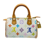 Louis Vuitton Louis Vuitton x Murakami White Monogram Multicolore Canvas Mini Sac HL Speedy