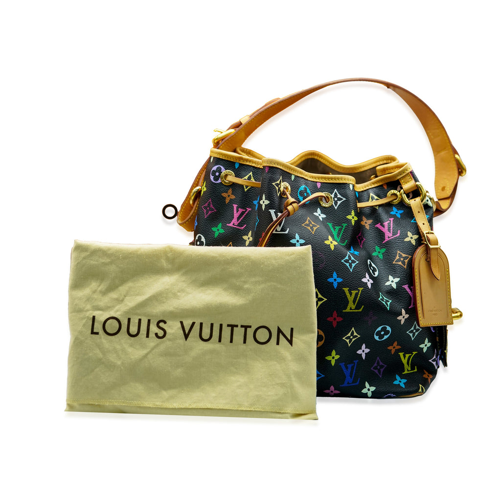 Louis Vuitton Louis Vuitton Black Monogram Multicolore Petit Noé