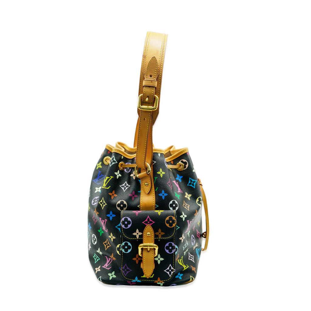 Louis Vuitton Louis Vuitton Black Monogram Multicolore Petit Noé