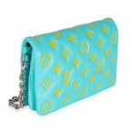 Louis Vuitton Menthe Jaune Monogram Embossed Lambskin Pochette Coussin