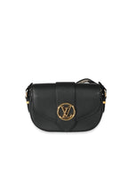 Louis Vuitton Louis Vuitton Black Grained Calfskin LV Pont 9 Soft MM