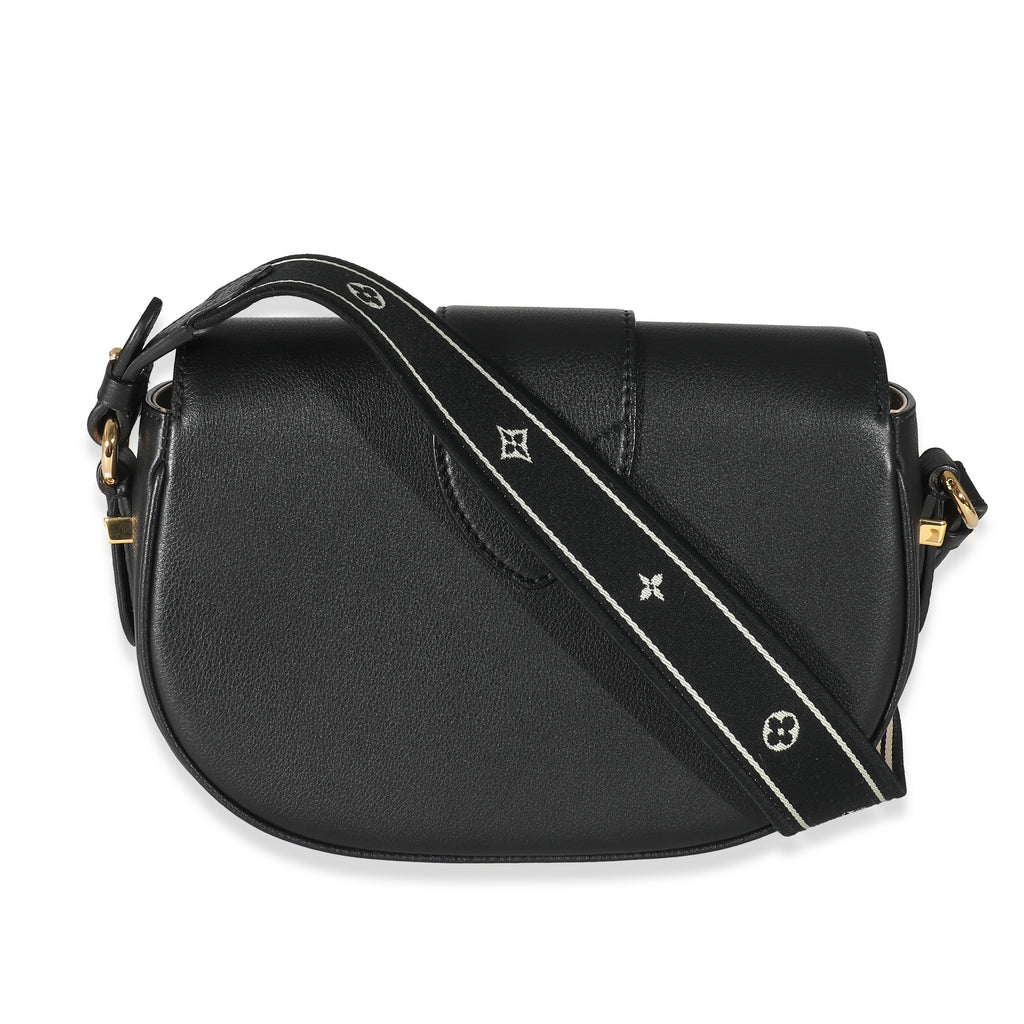 Louis Vuitton Louis Vuitton Black Grained Calfskin LV Pont 9 Soft MM