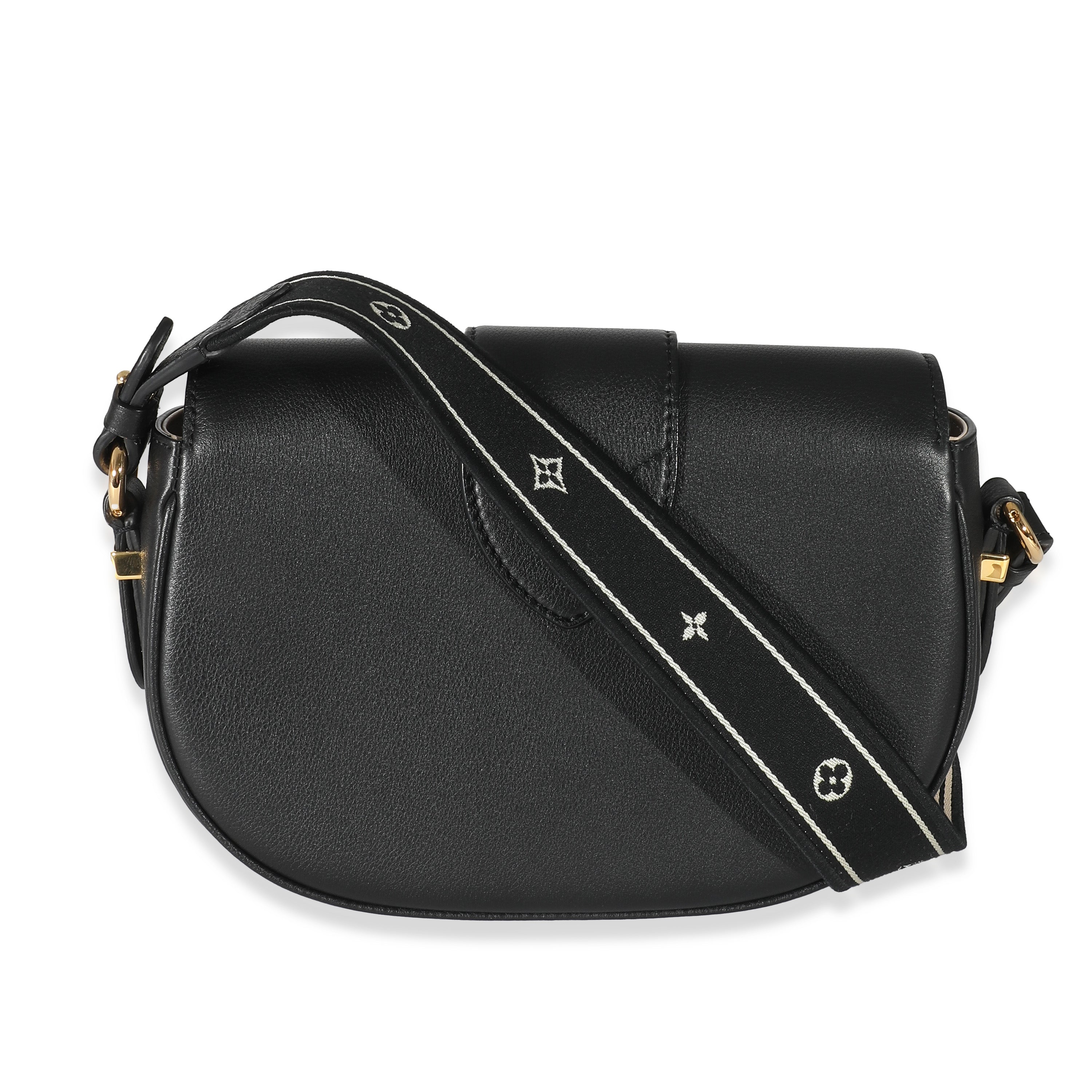 Louis Vuitton Louis Vuitton Black Grained Calfskin LV Pont 9 Soft MM