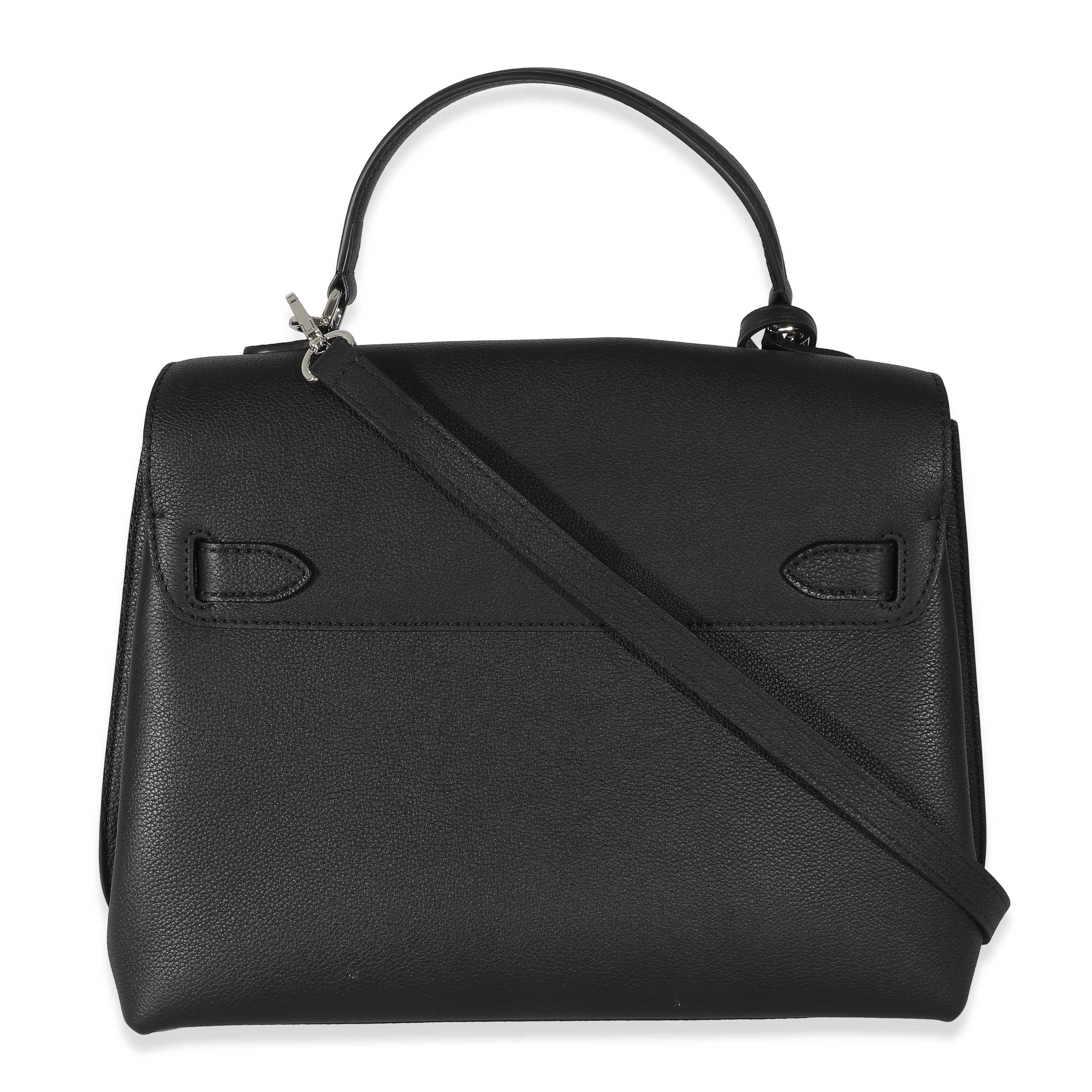 Louis Vuitton Louis Vuitton Black Grained Calfskin Lockme Ever MM