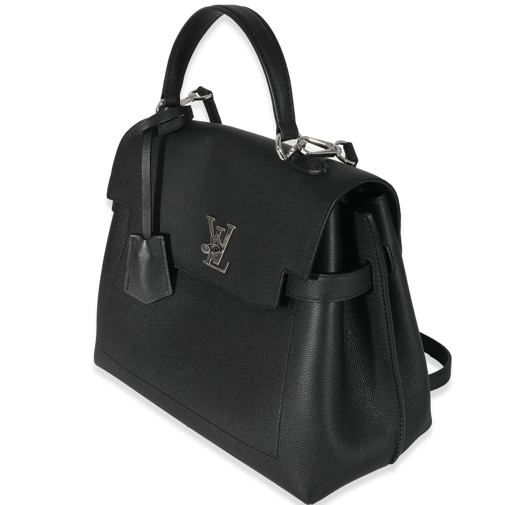 Louis Vuitton Louis Vuitton Black Grained Calfskin Lockme Ever MM