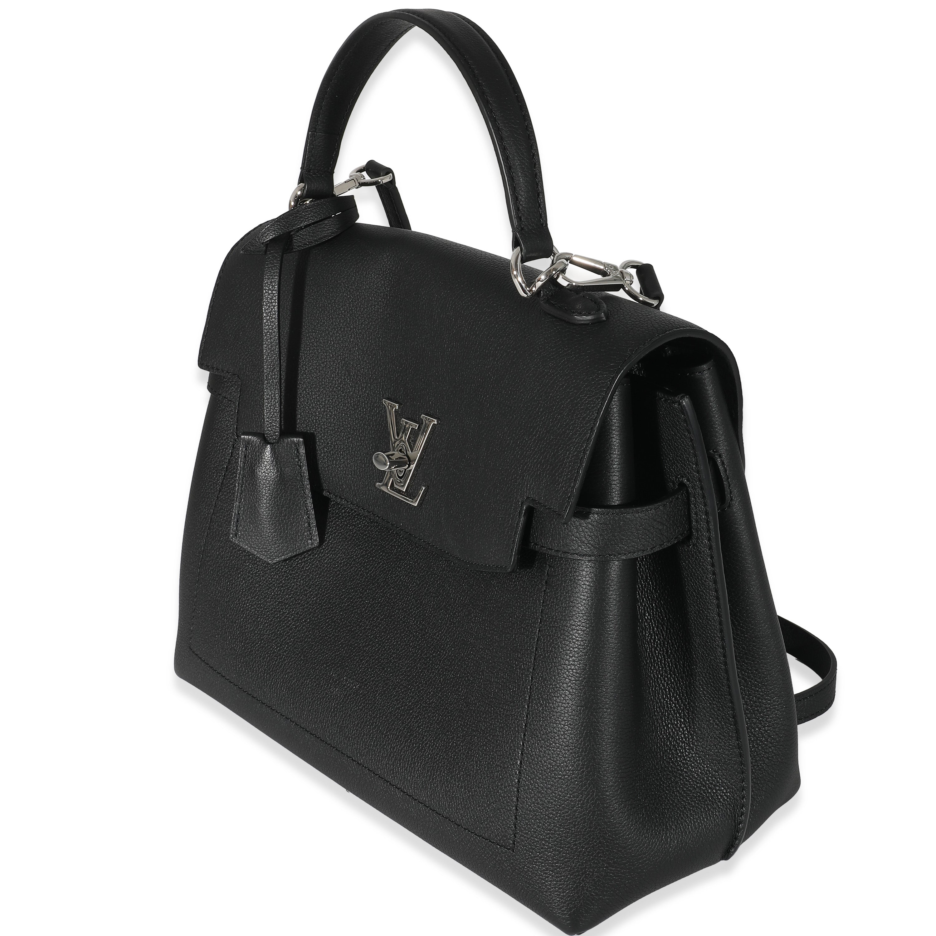 Louis Vuitton Louis Vuitton Black Grained Calfskin Lockme Ever MM