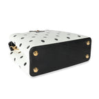Louis Vuitton Louis Vuitton Black & White Polka Dot Printed Leather Capucines BB