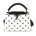 Louis Vuitton Louis Vuitton Black & White Polka Dot Printed Leather Capucines BB