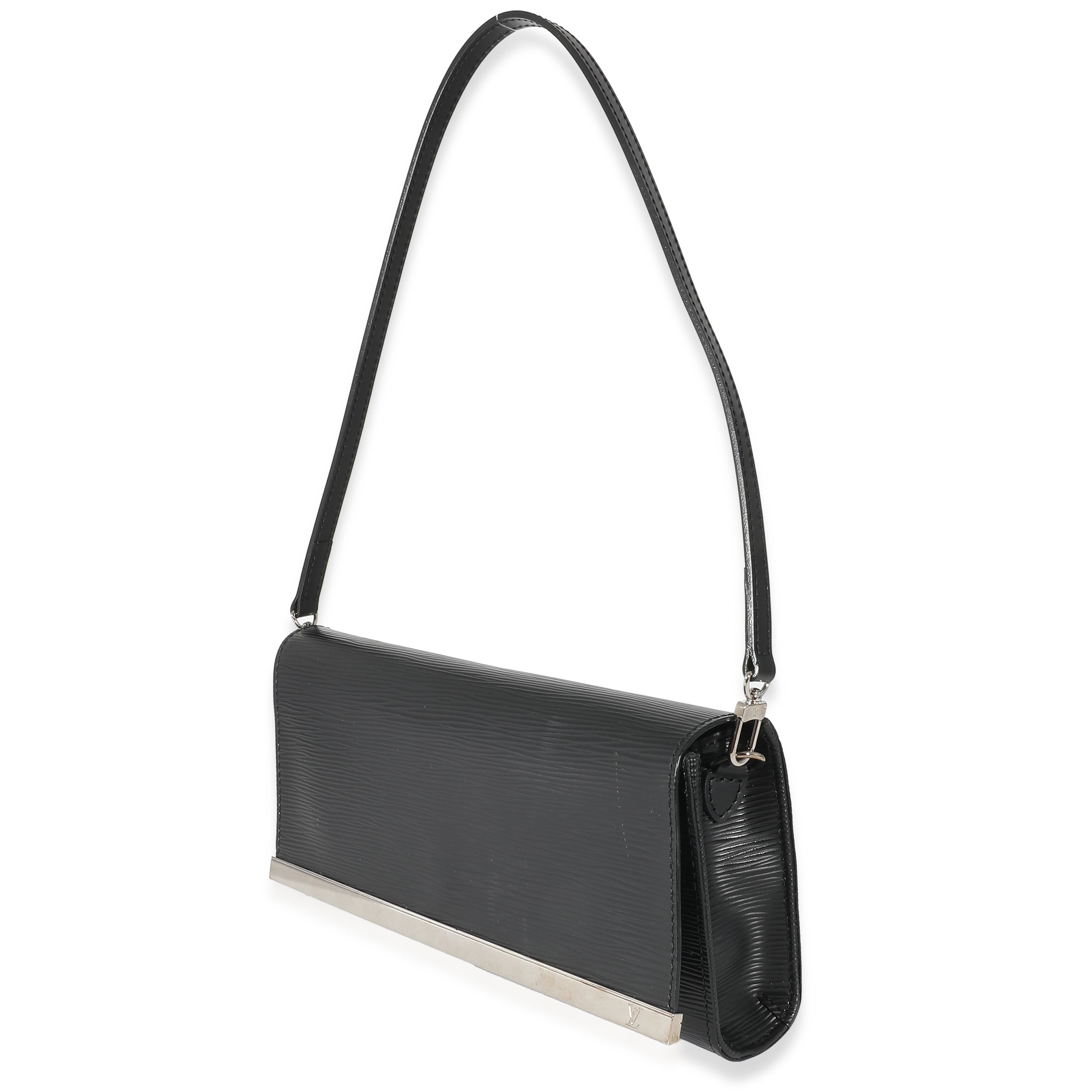 Louis Vuitton Black Epi Sevigne Clutch